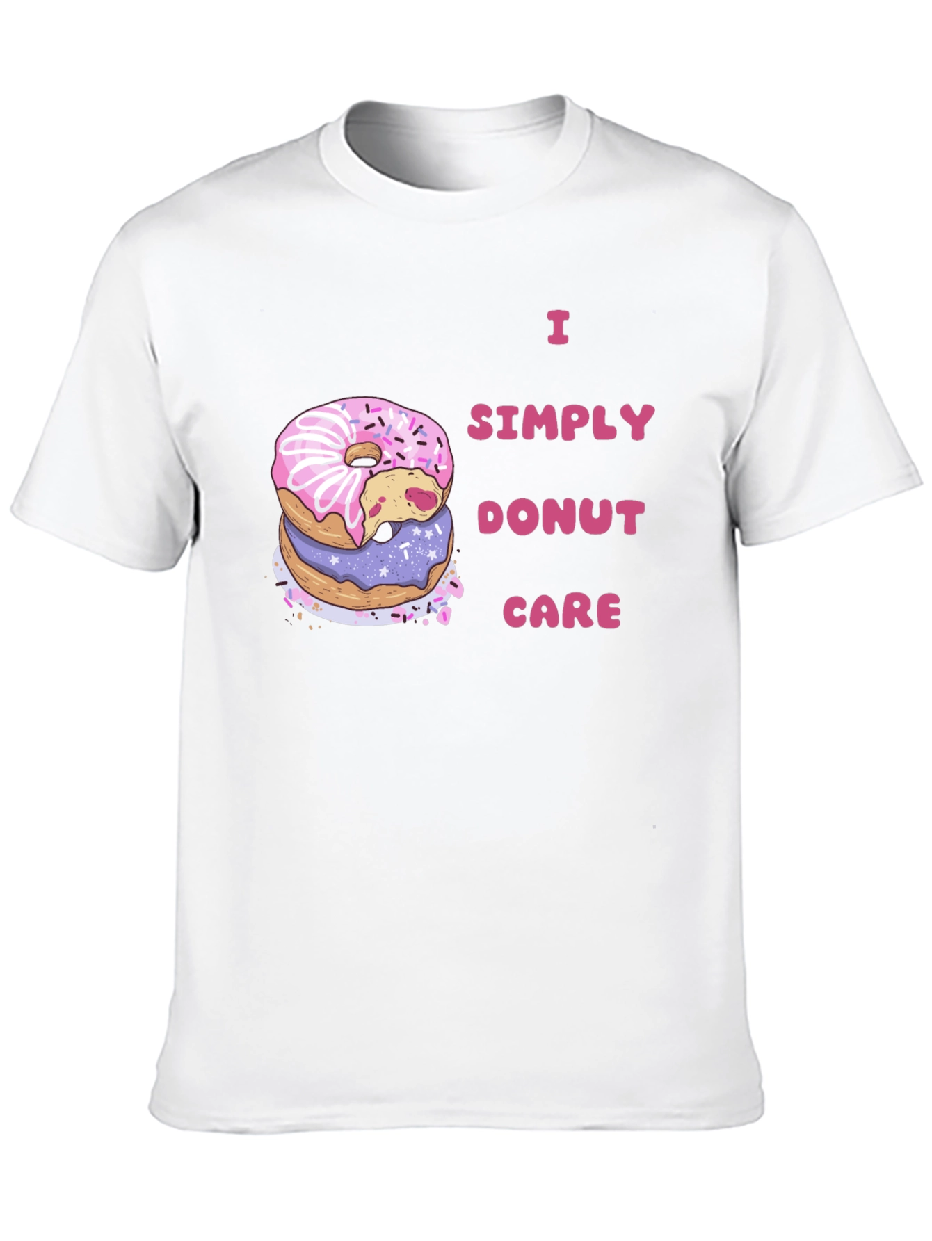Black I Simply Donut Care Funny Graphic Tee view 10