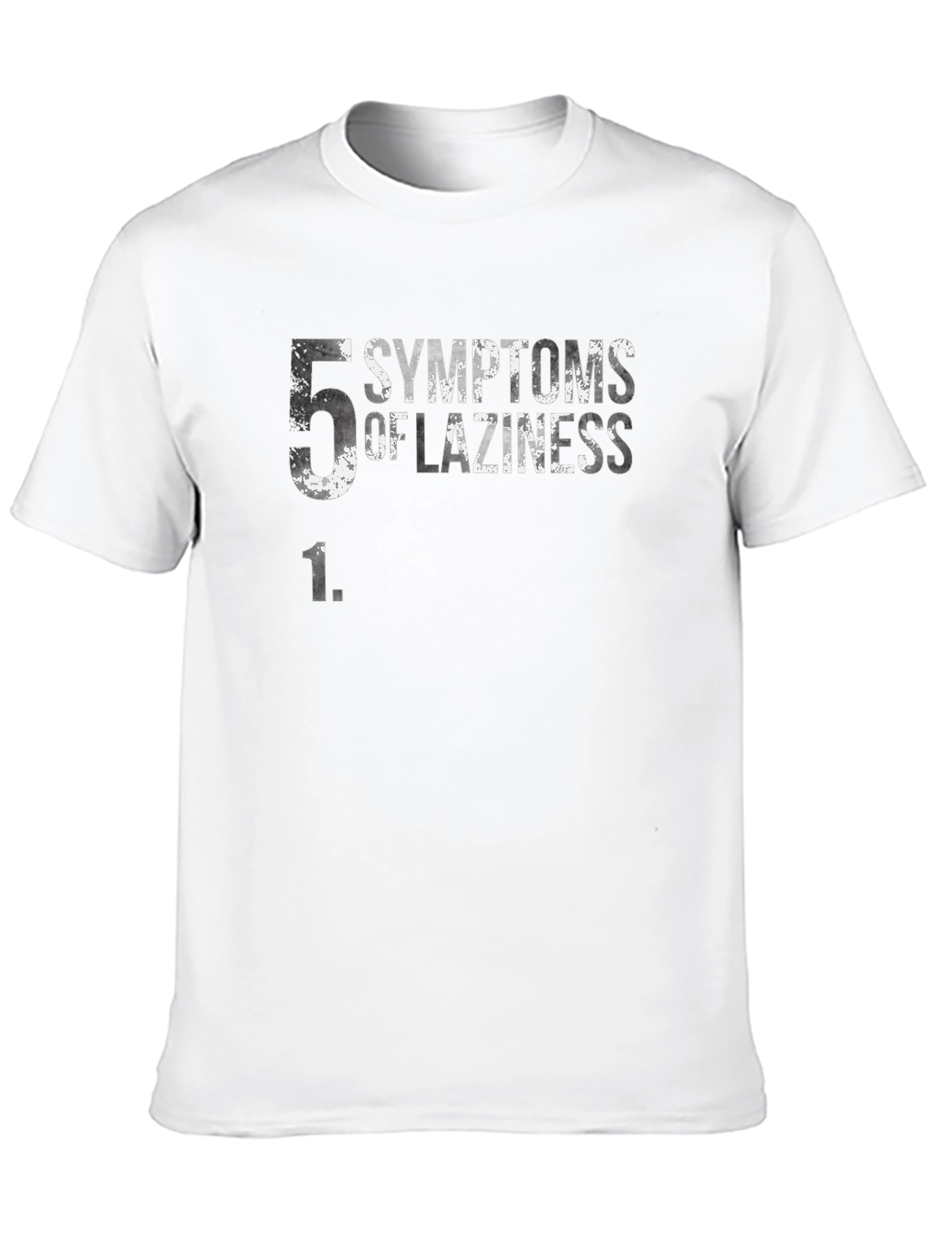 Black 5 Symptoms of Laziness Graphic T-Shirt view 10