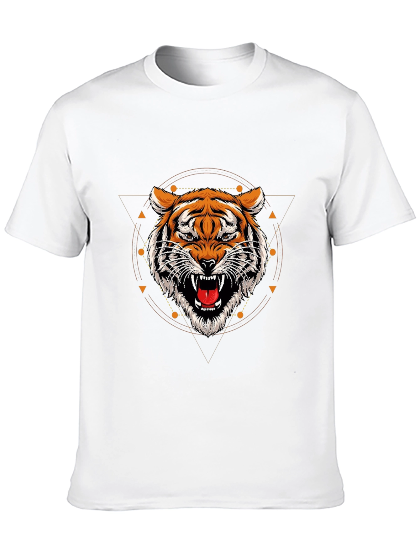 Black Geometric Tiger Graphic Tee - Stylish Black T-Shirt view 10