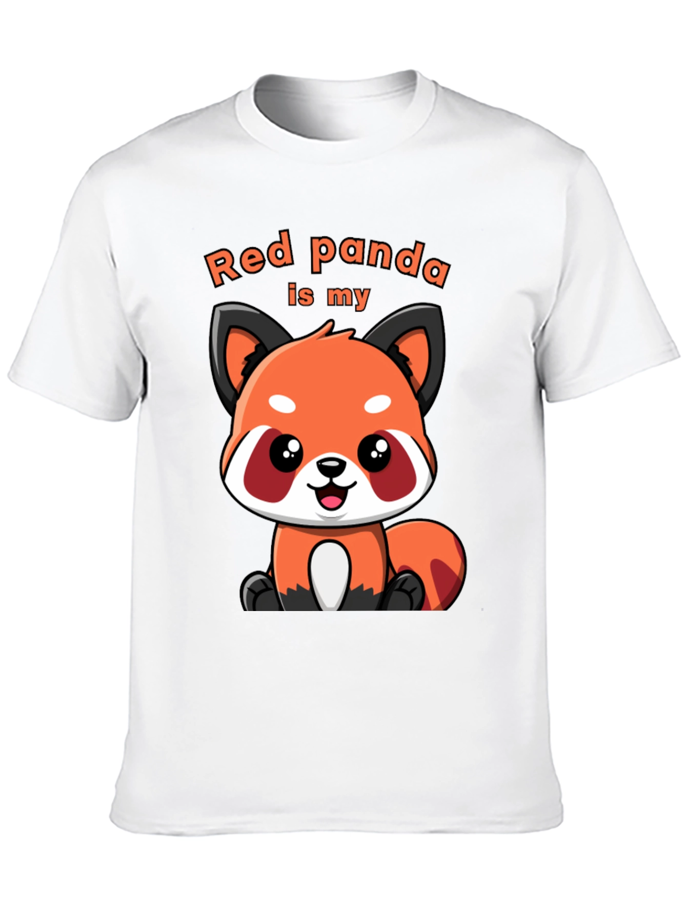 Black Red Panda T-Shirt Cute Cartoon Animal Tee view 10