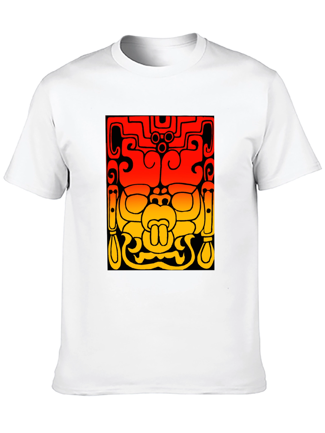 Black Mayan Mask Graphic Tee - Stylish Black T-Shirt view 10
