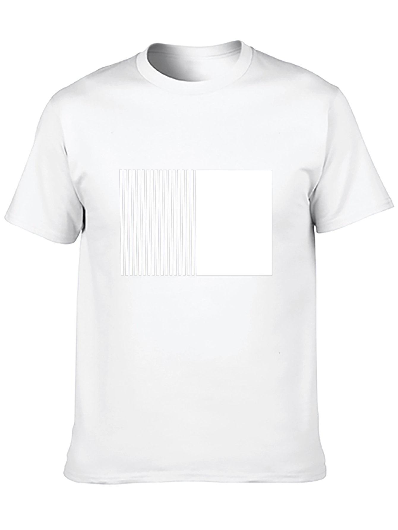 Black Modern Black Tee with Geometric Stripe Block Design view 10