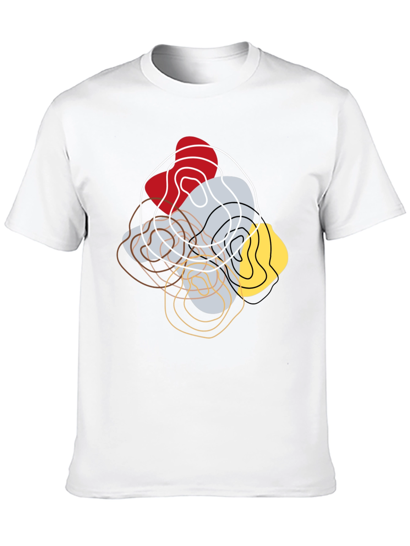 Black Abstract Topographic T-Shirt - Modern Graphic Tee view 10