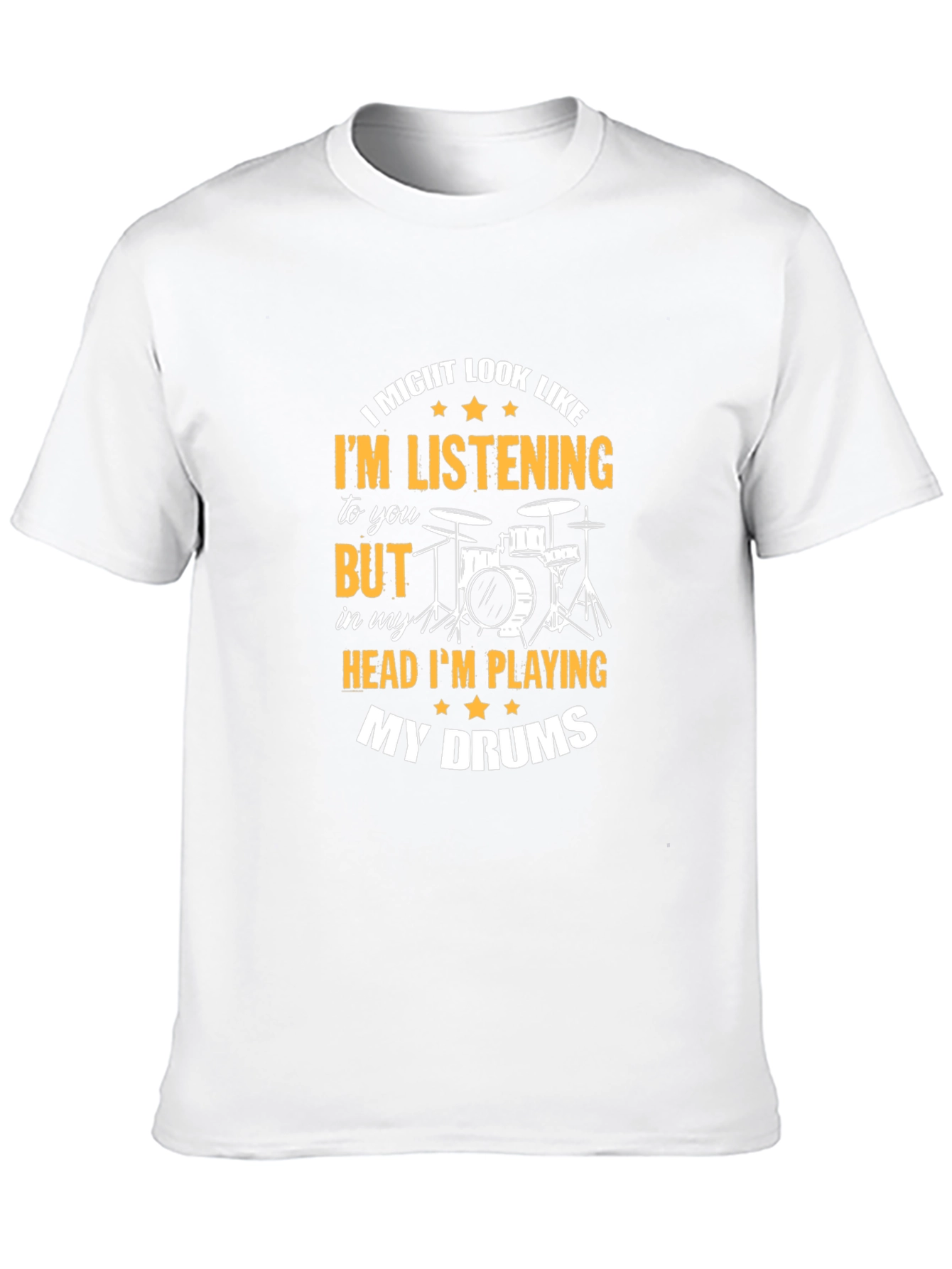 Black Drummer T-Shirt: I'm Playing My Drums In My Head Tee view 10