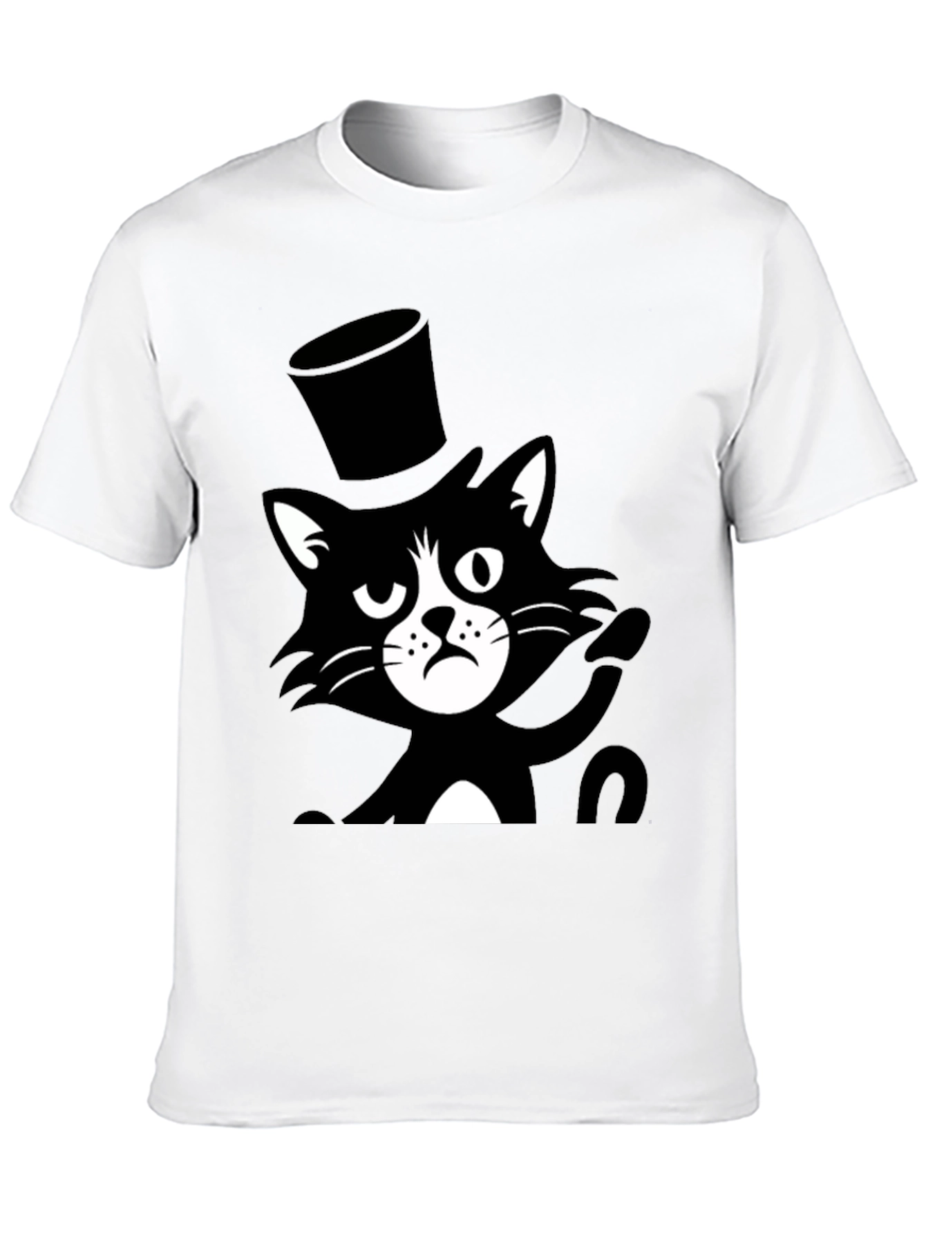 Black Top Hat Cat T-Shirt - Unisex view 10