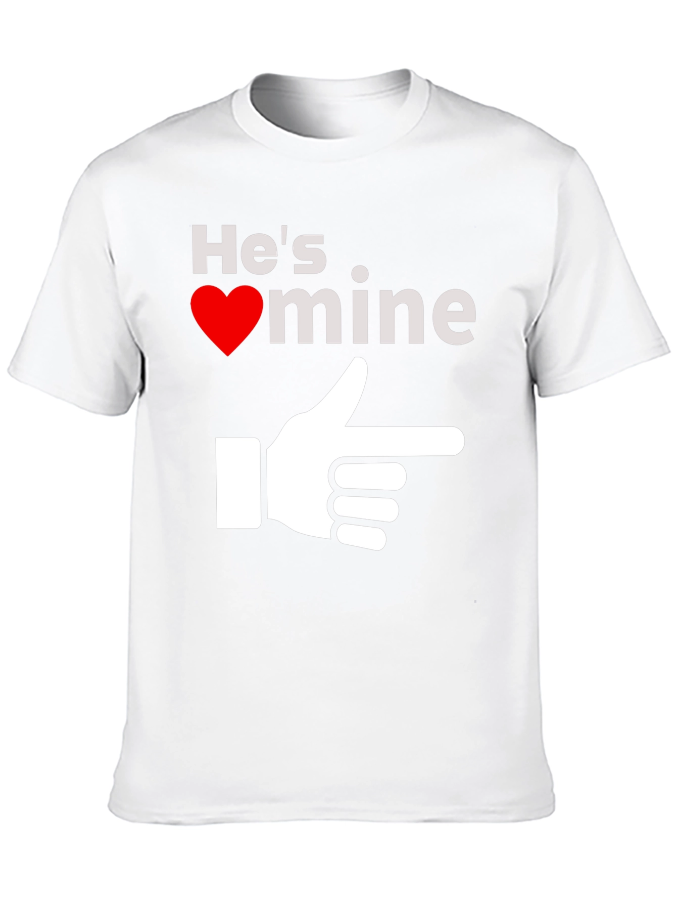 Black He's Mine T-Shirt - Novelty Graphic Tee view 10