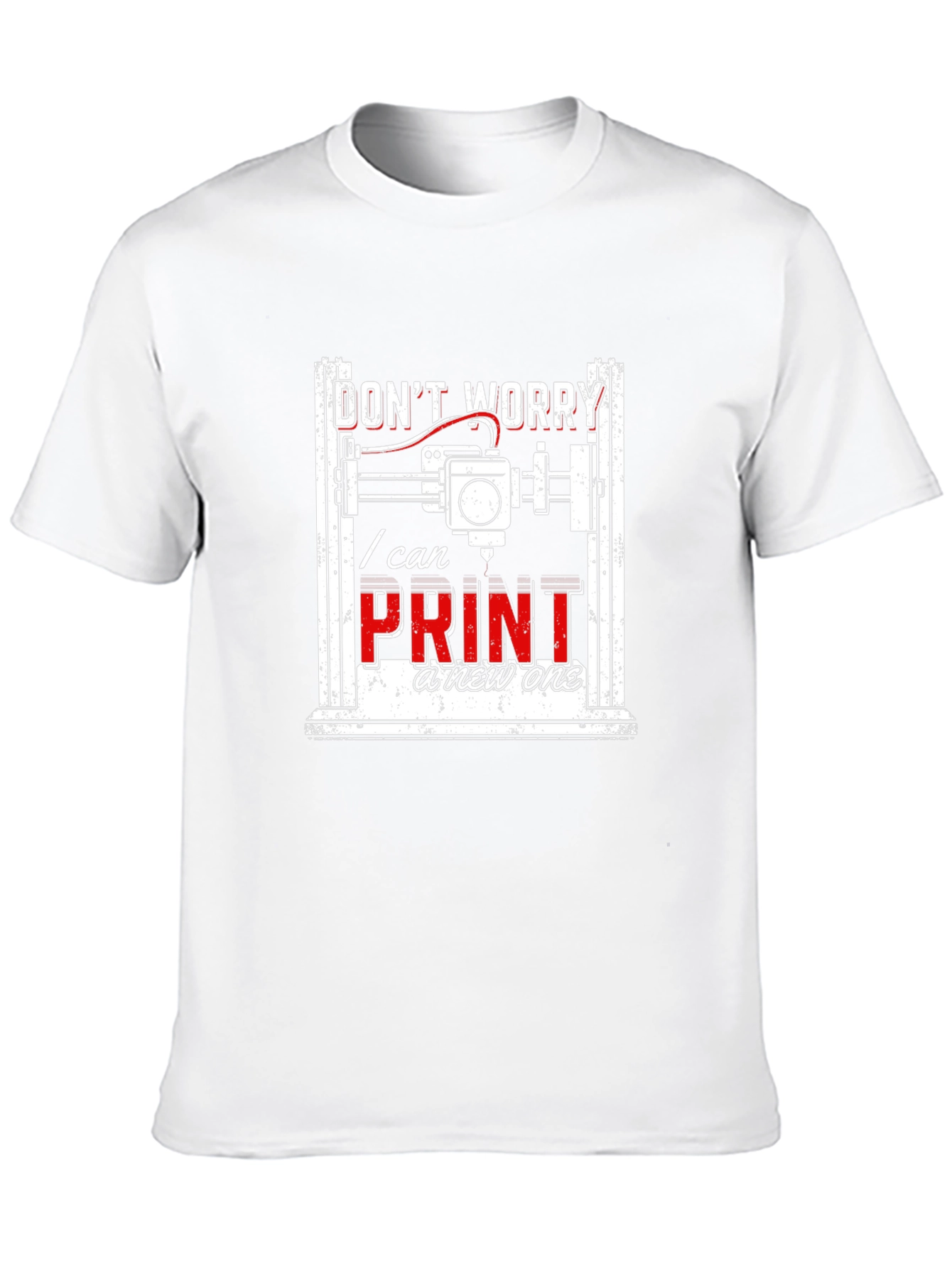 Black 3D Printer T-Shirt - Funny "I Can Print a New One" Tee view 10