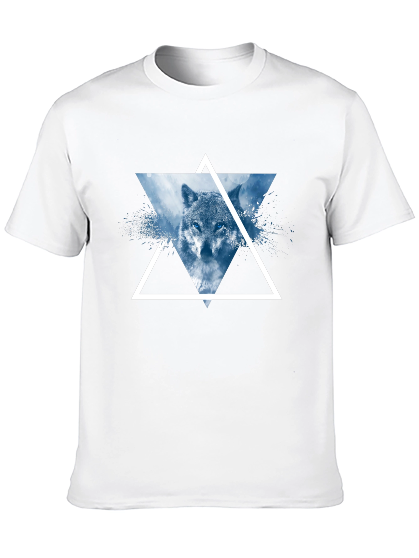 Black Wolf Triangle Graphic T-Shirt - Modern Design view 10