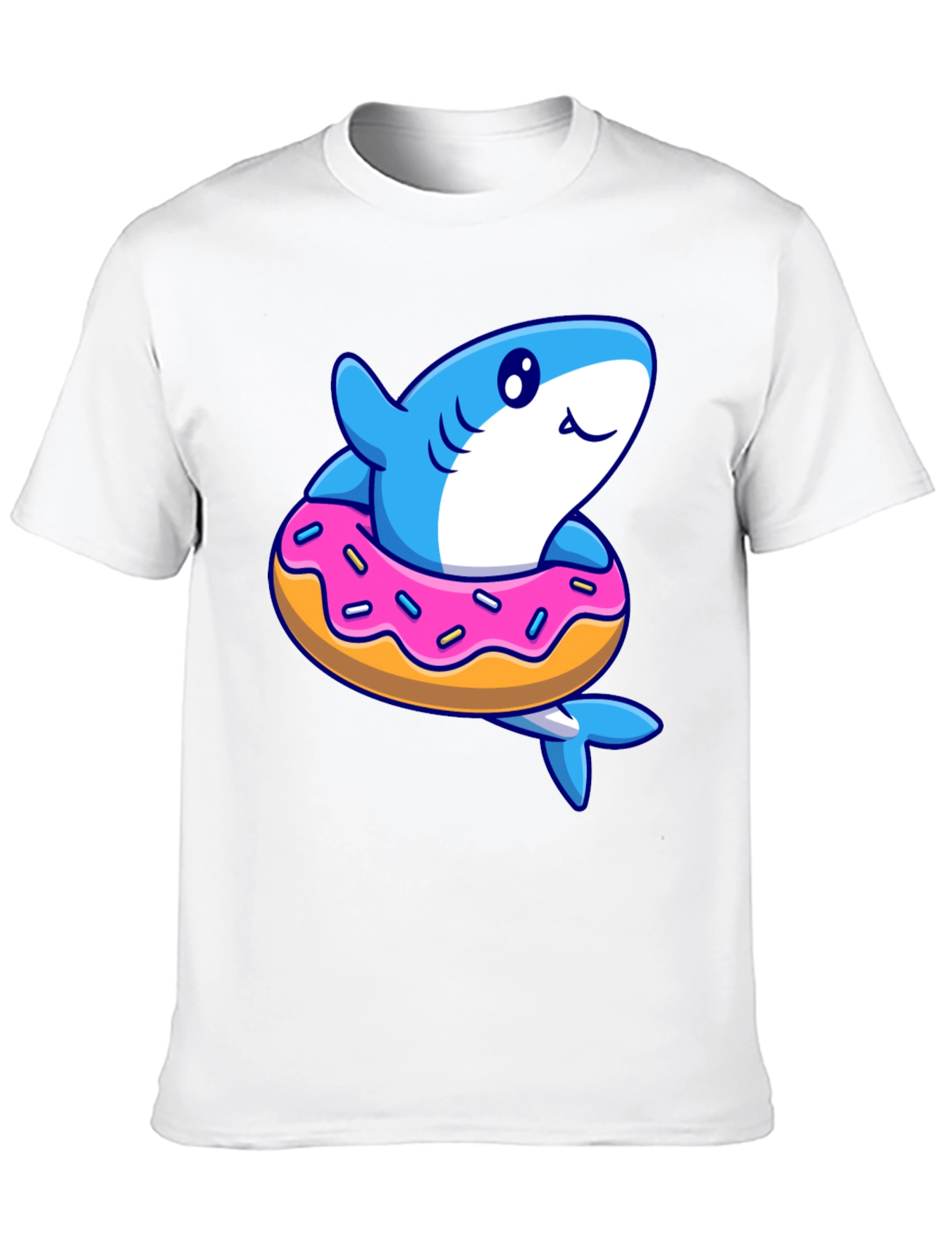 Black Shark Donut T-Shirt - Fun Cartoon Graphic Tee view 10