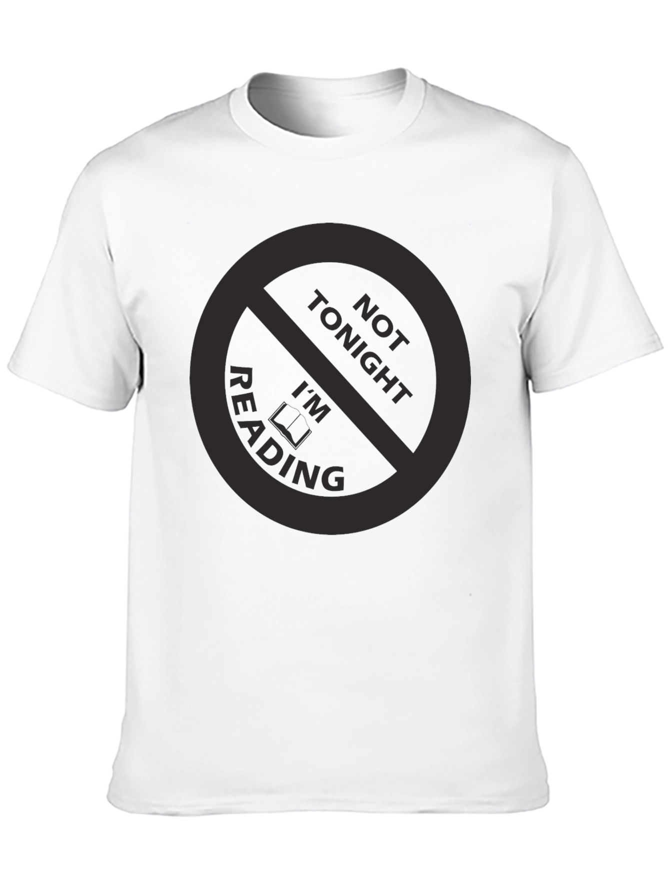 Black Funny "Not Tonight I'm Reading" Black T-Shirt view 10