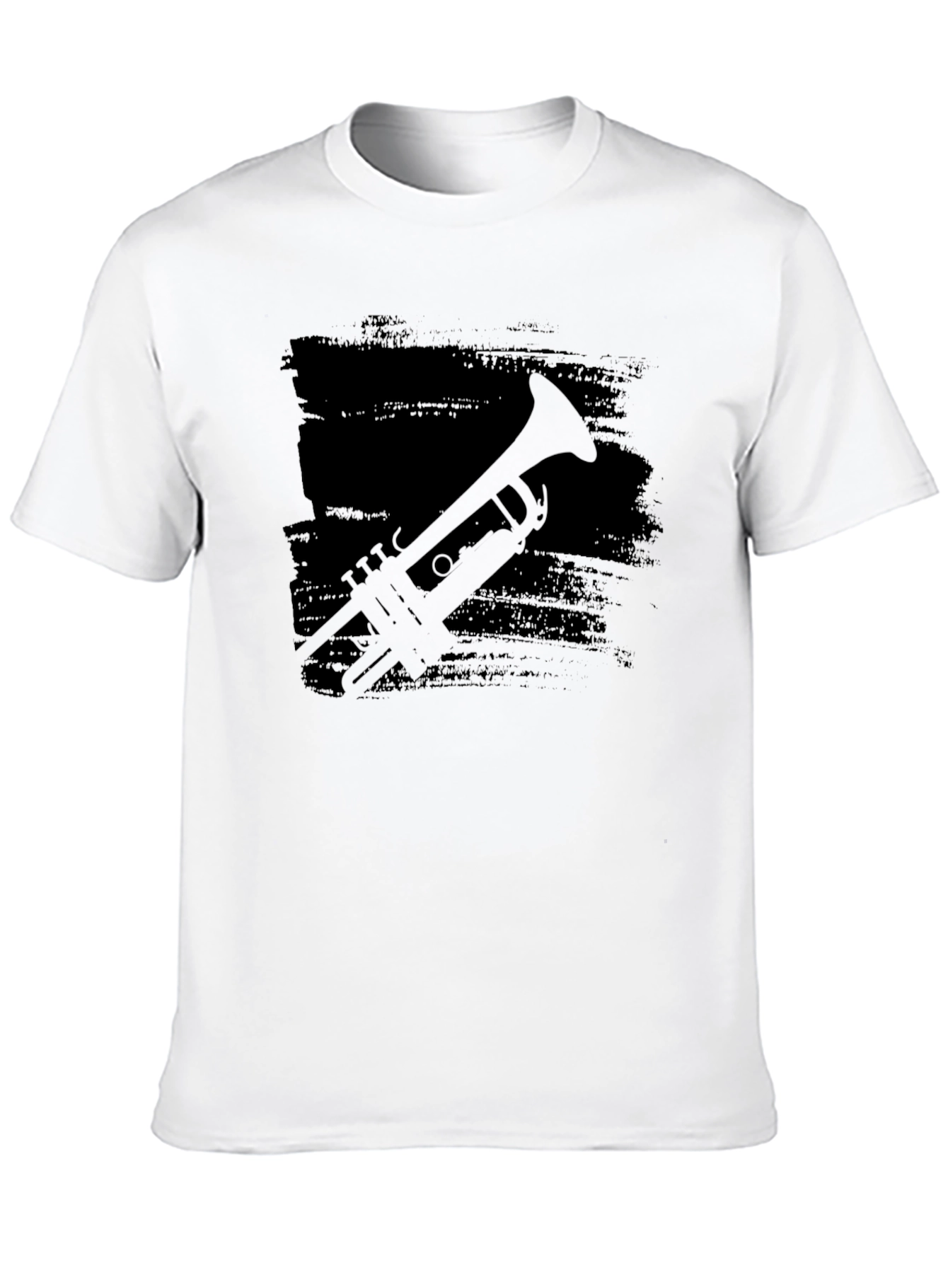 Black Trumpet Silhouette Black T-Shirt view 10