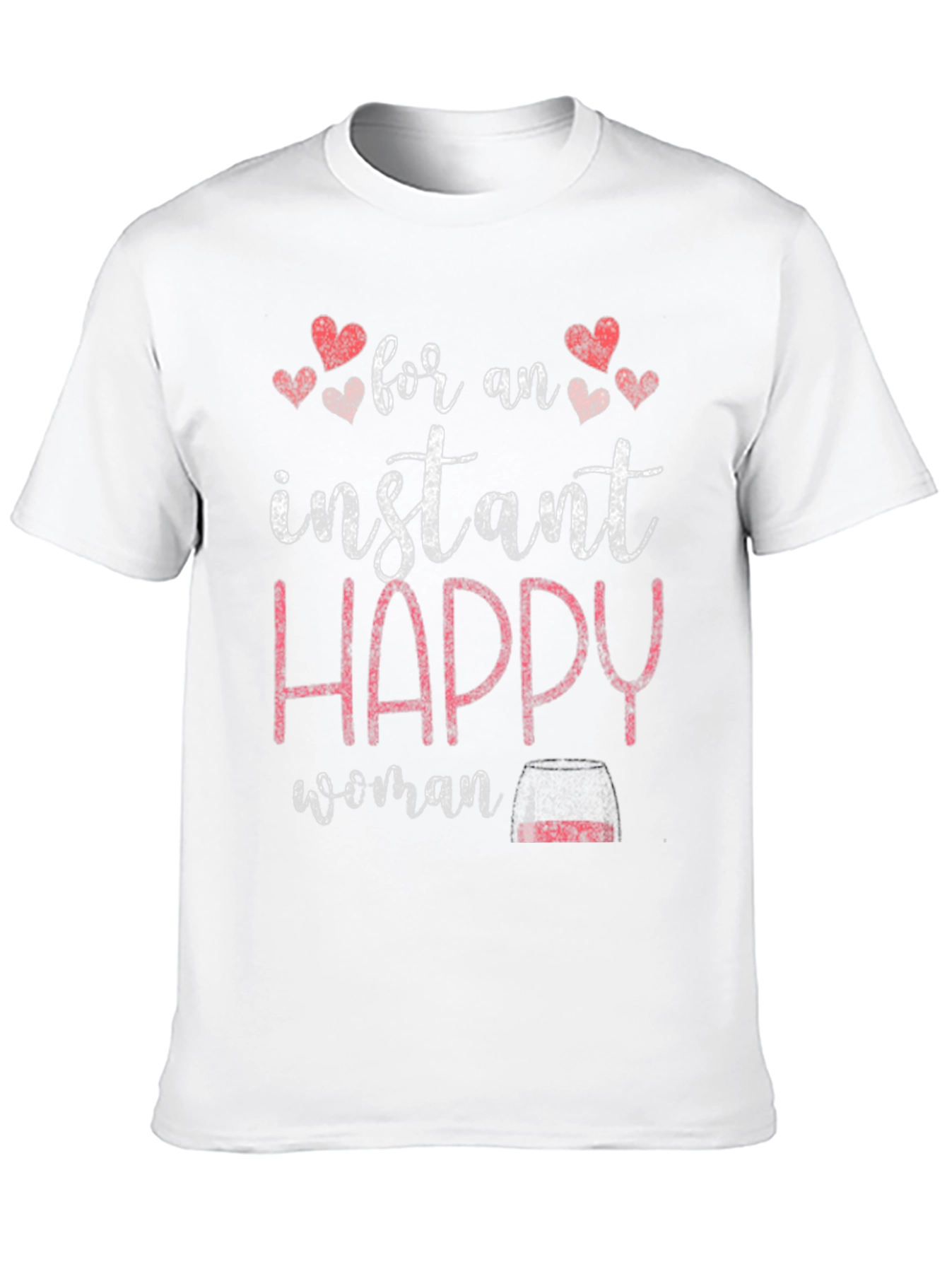 Black Instant Happy Woman T-Shirt - Novelty Graphic Tee view 10