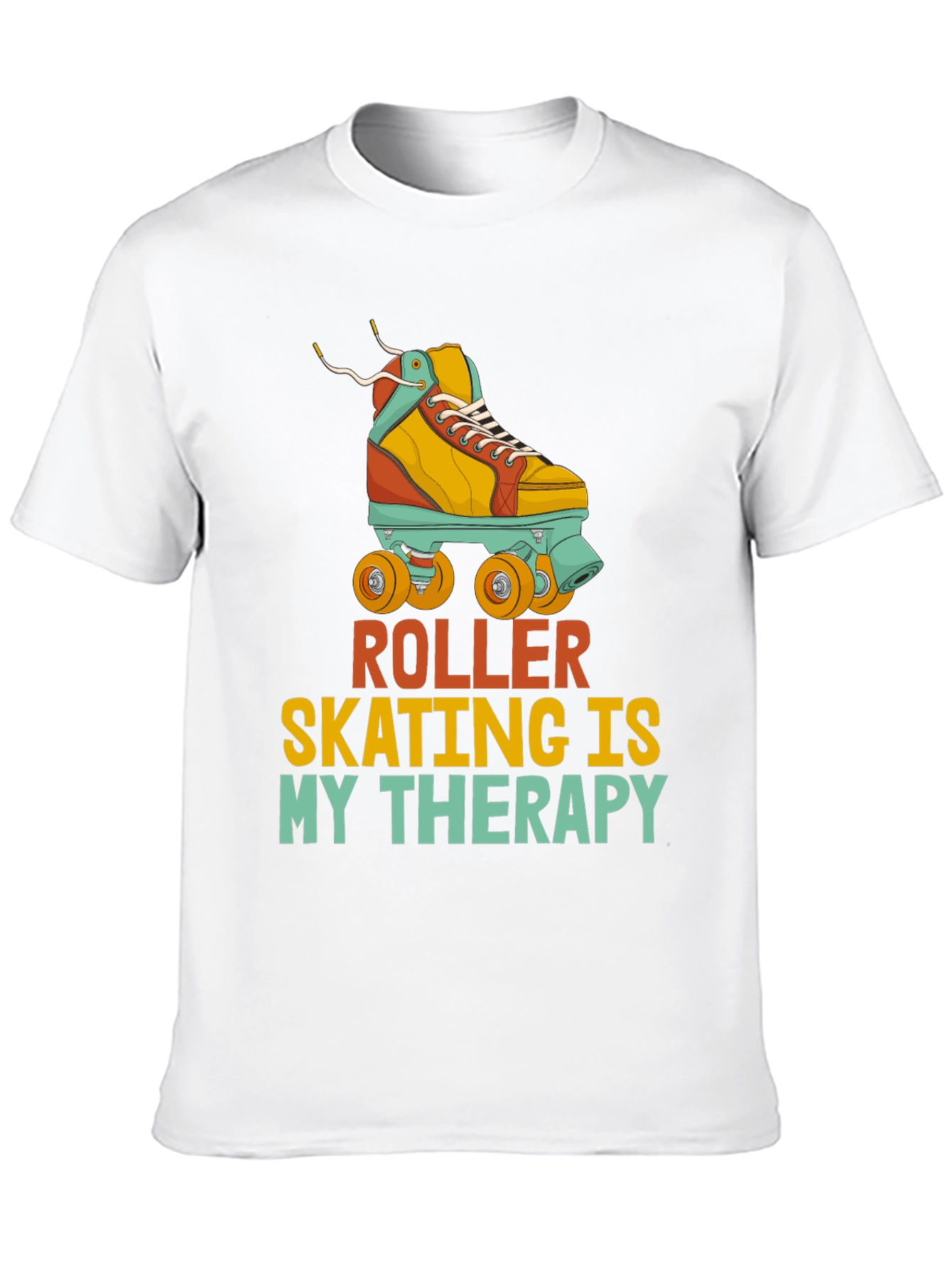 Black Roller Skating Therapy T-Shirt view 10