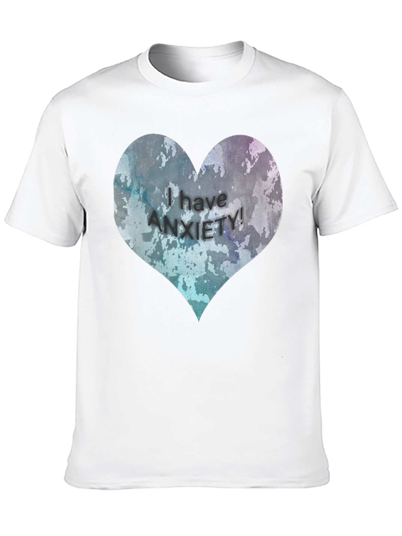 Black Anxiety Awareness Heart T-Shirt view 10