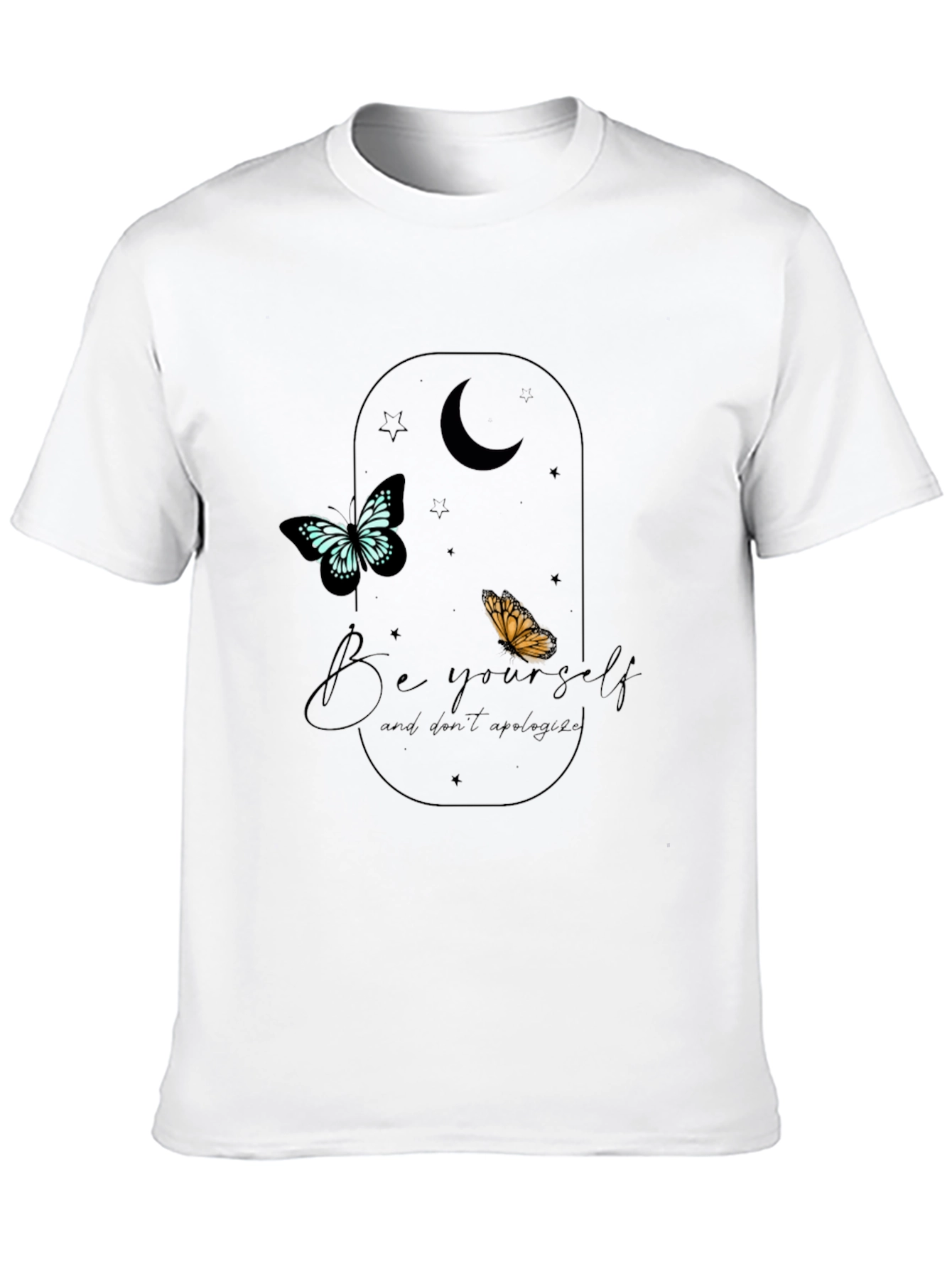 Black Be Yourself Butterfly Graphic Tee - Black view 10