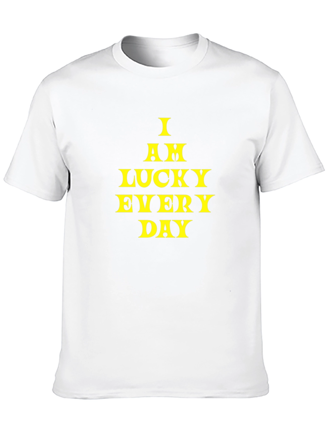 Black Lucky Everyday Black Tee - Motivational Design view 10