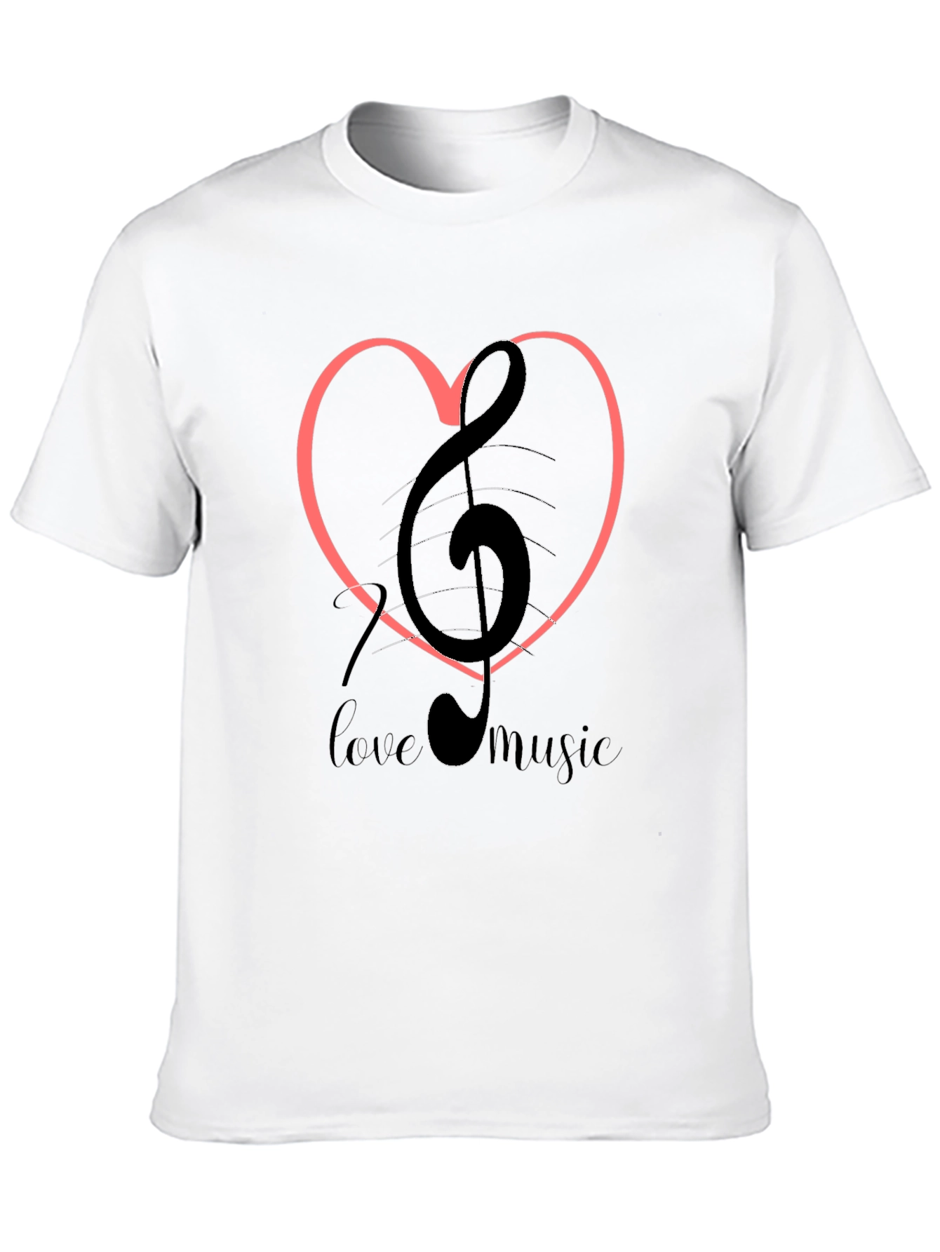 Black I Love Music Heart Graphic T-Shirt view 10