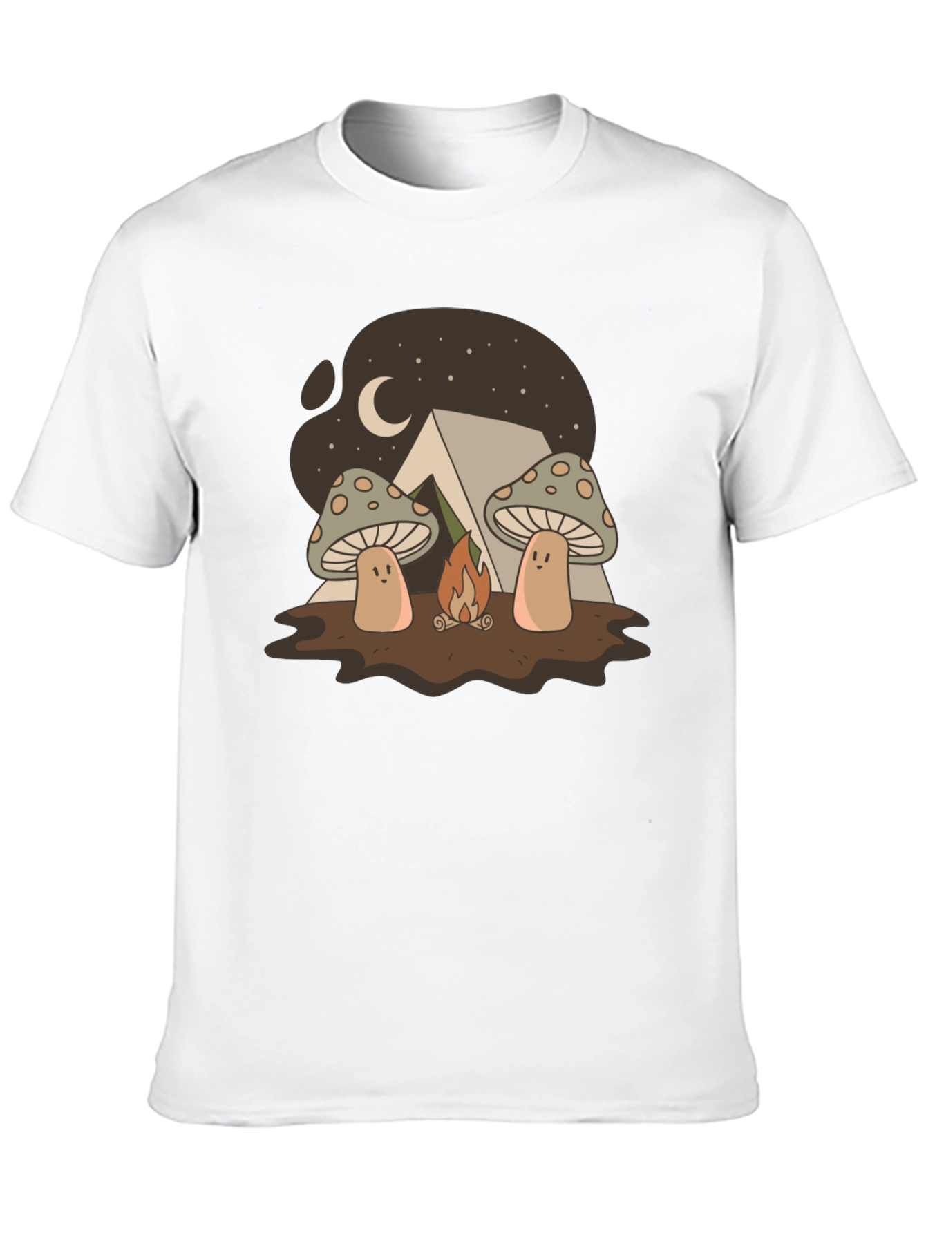 Black Mushroom Campfire T-Shirt view 10