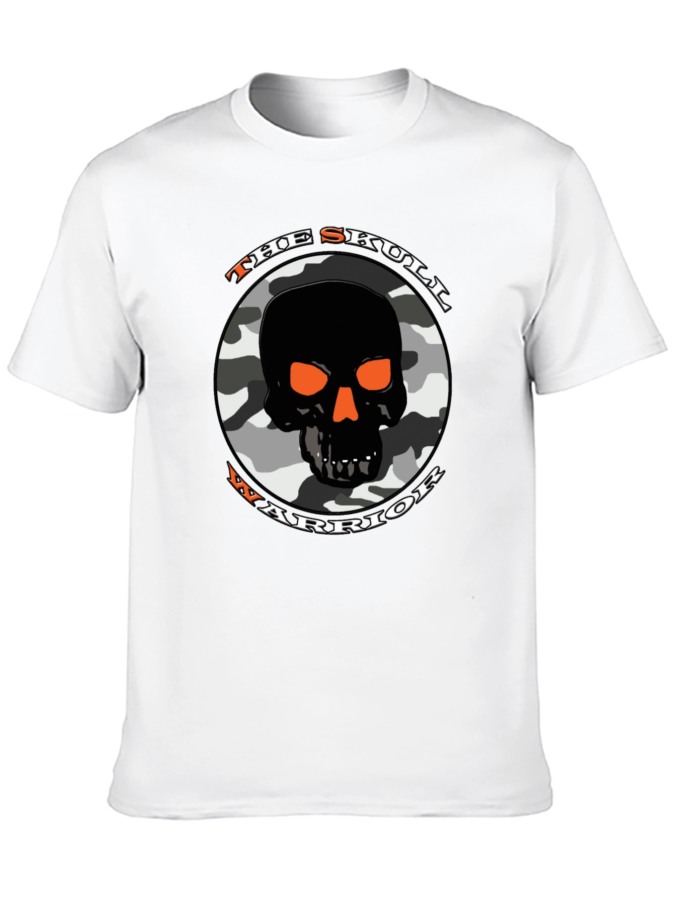 Black Skull Warrior Camo Graphic T-Shirt view 10