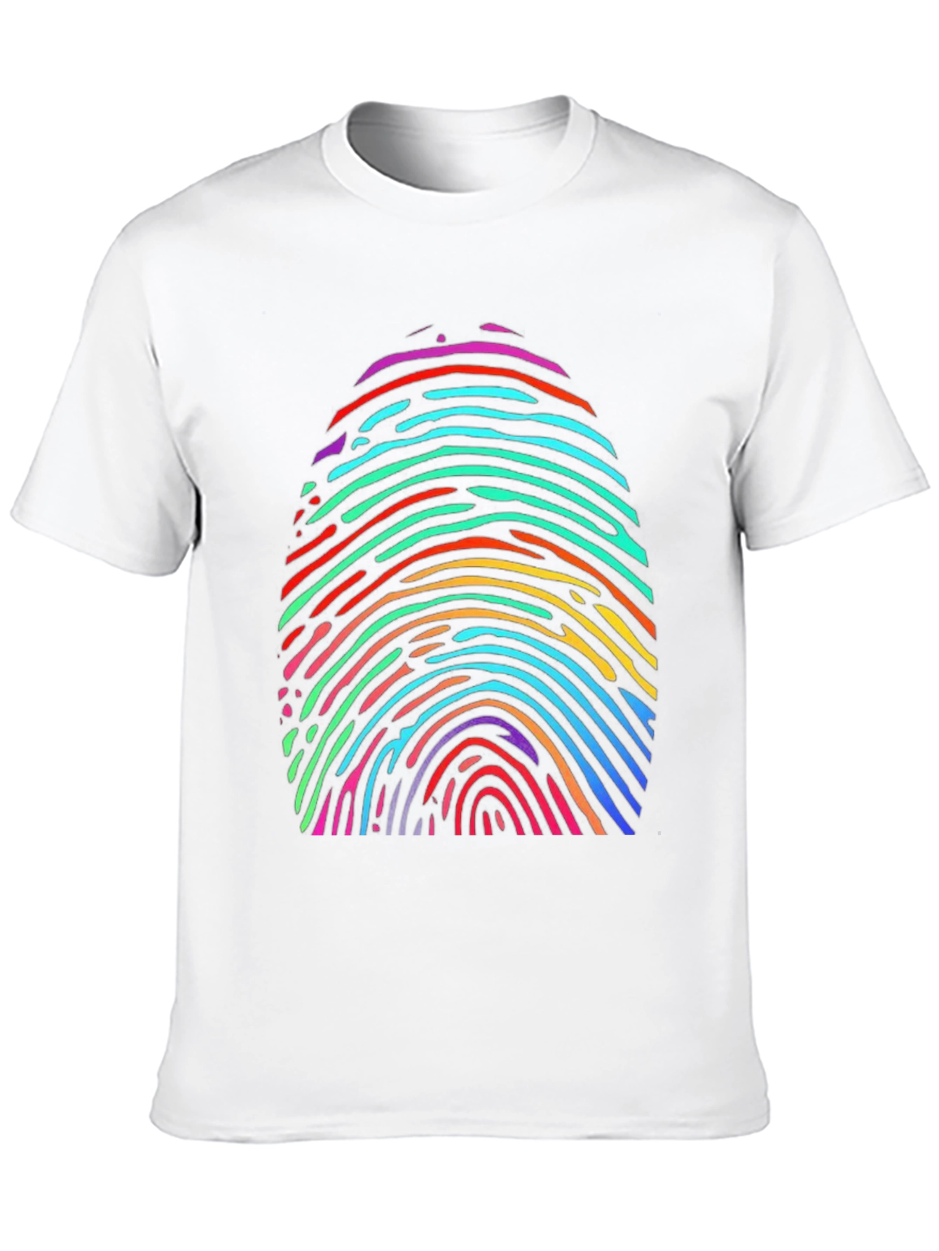 Black Rainbow Fingerprint Graphic Tee - Unique & Colorful view 10