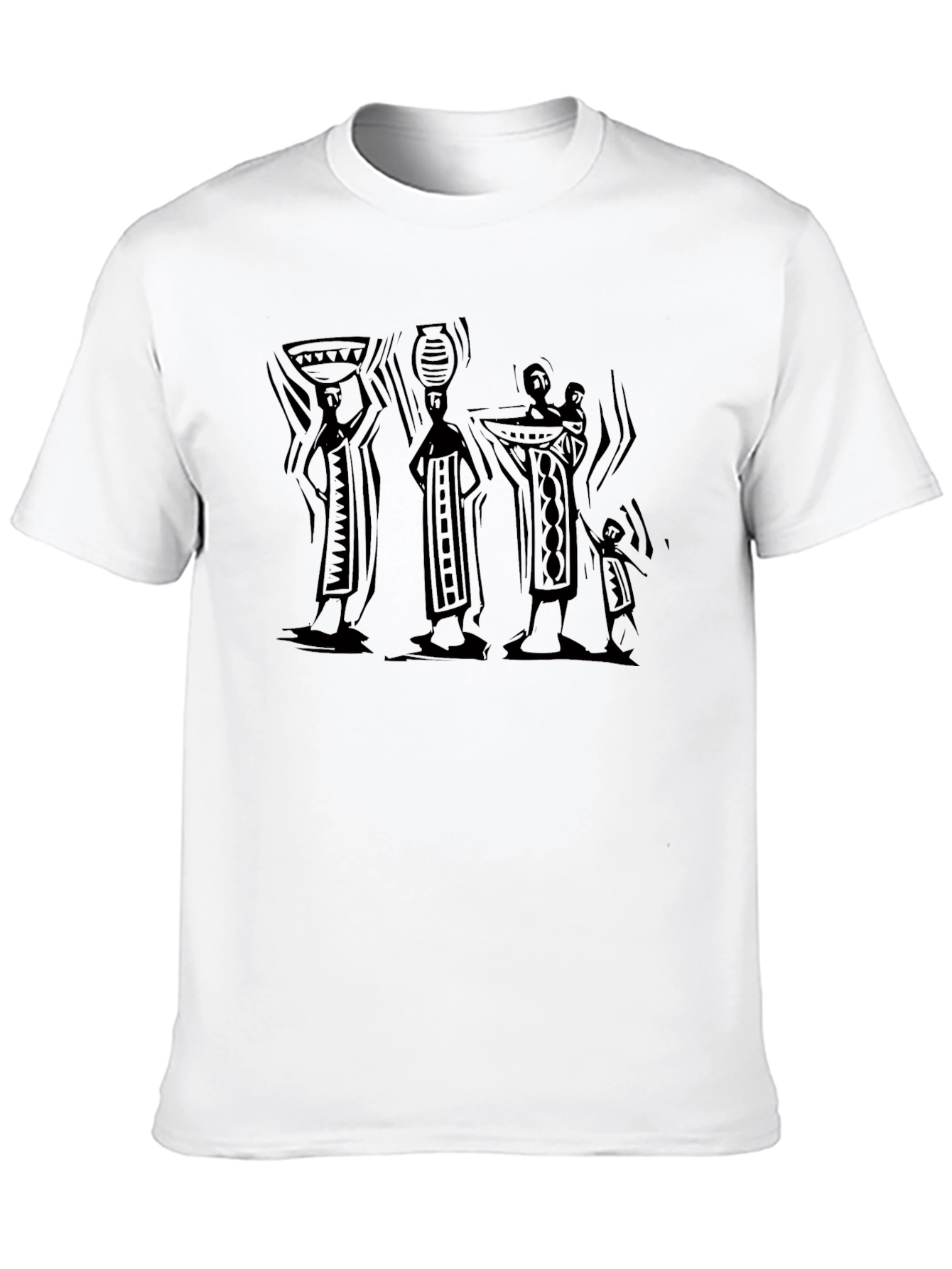 Black Tribal Print Black T-Shirt view 10