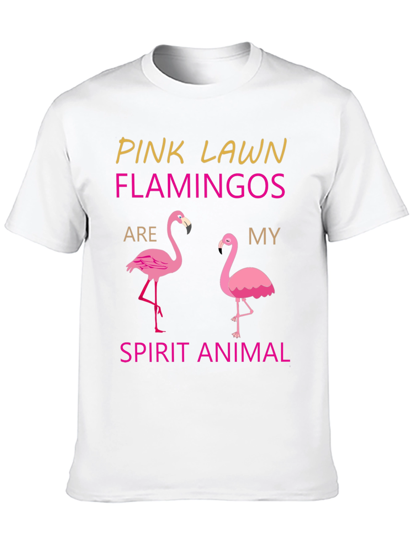 Black Pink Lawn Flamingos Spirit Animal T-Shirt view 10