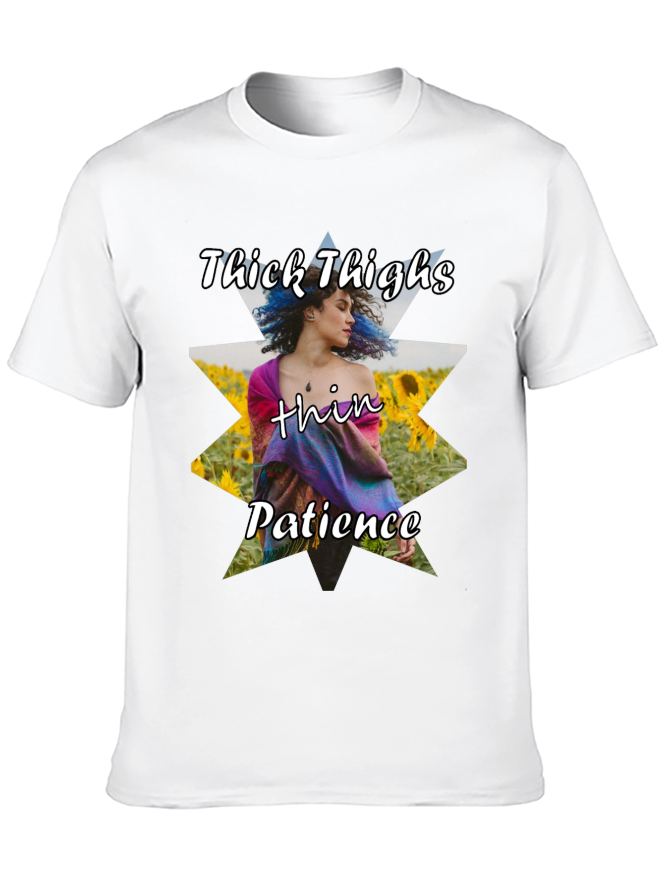 Black Thick Thighs Thin Patience Graphic T-Shirt view 10