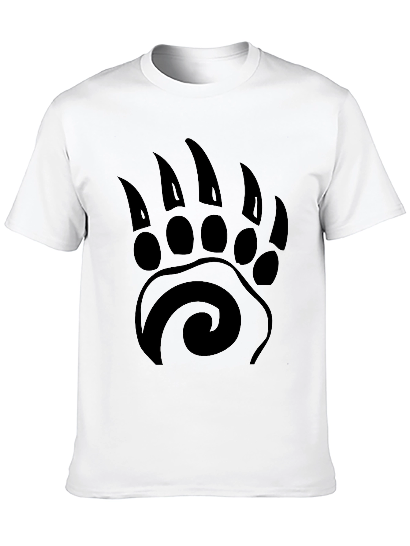 Black Black Bear Paw Print Graphic T-Shirt - Tribal Style view 10