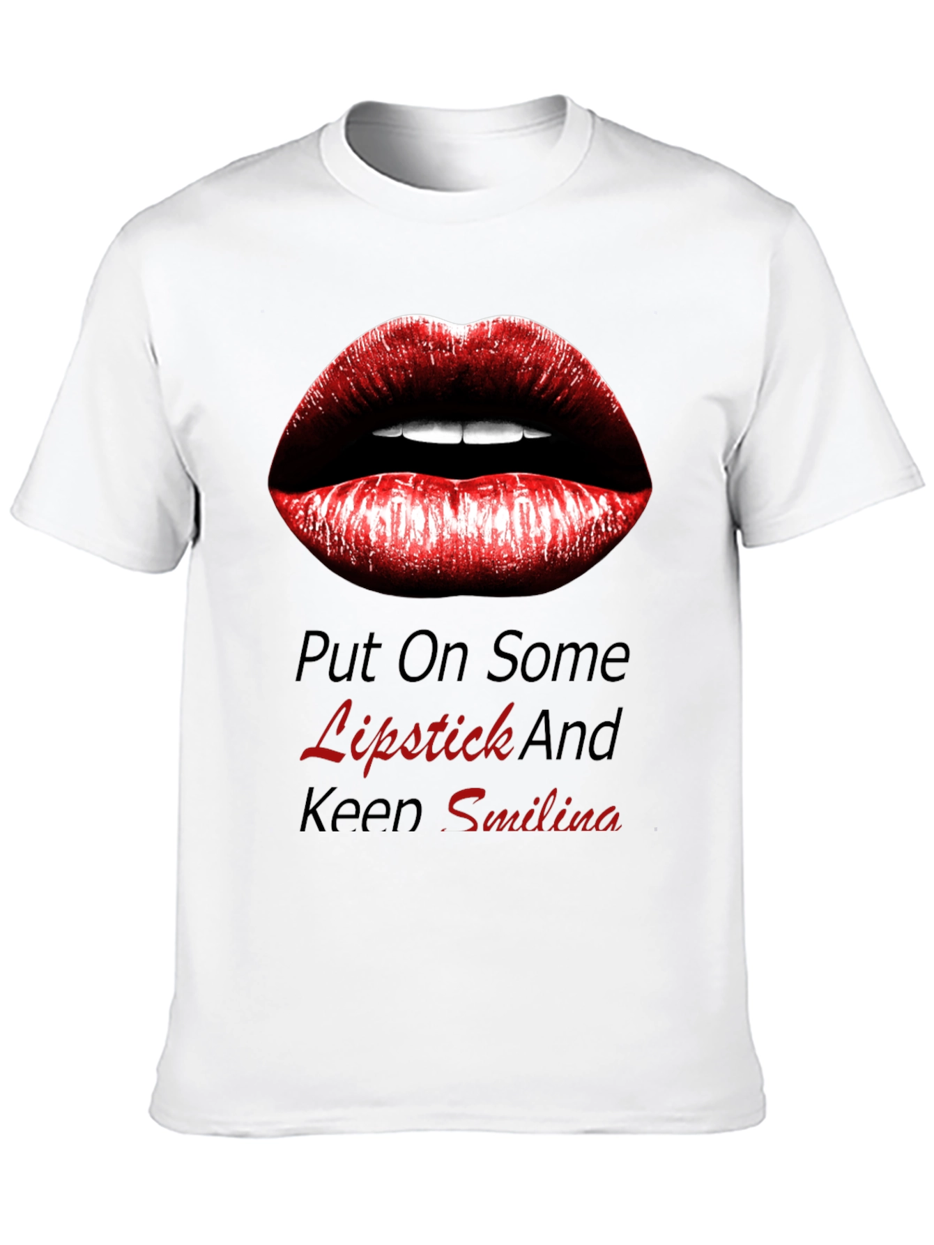 Black Lipstick Kiss Graphic Tee - Trendy Black Shirt view 10