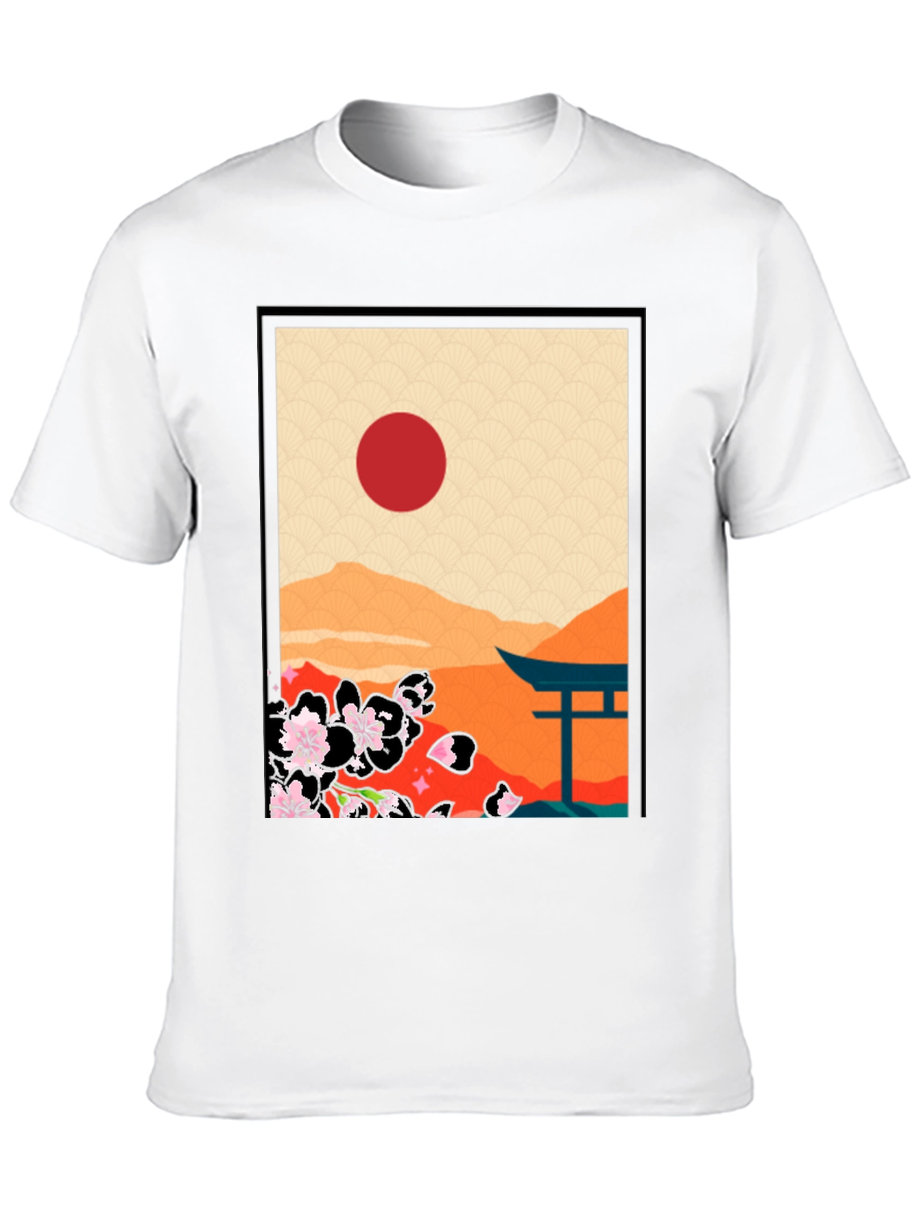 Black Japanese Art Graphic T-Shirt - Black view 10