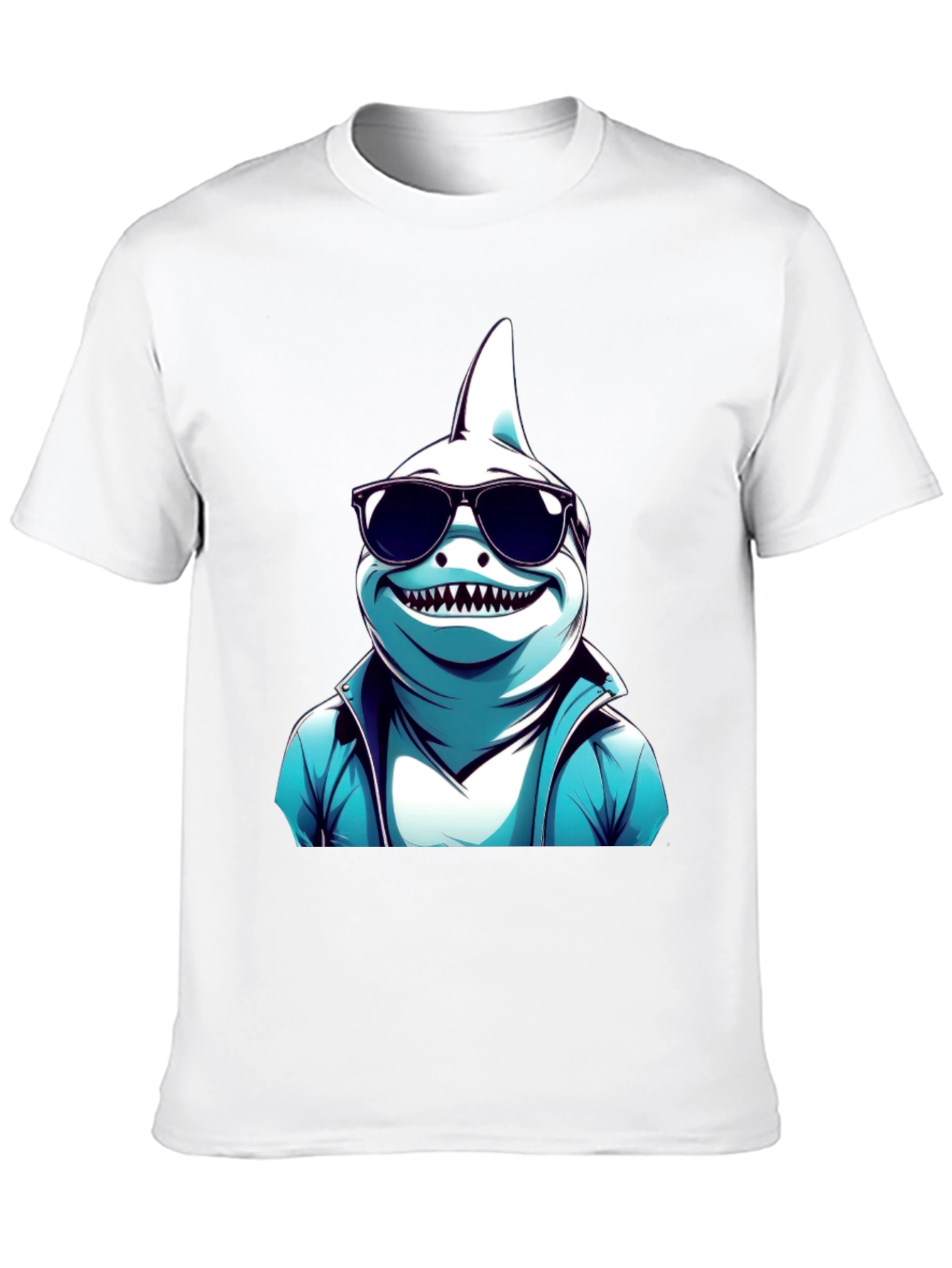 Cool Shark Graphic Tee - Black Cotton T-Shirt - 10