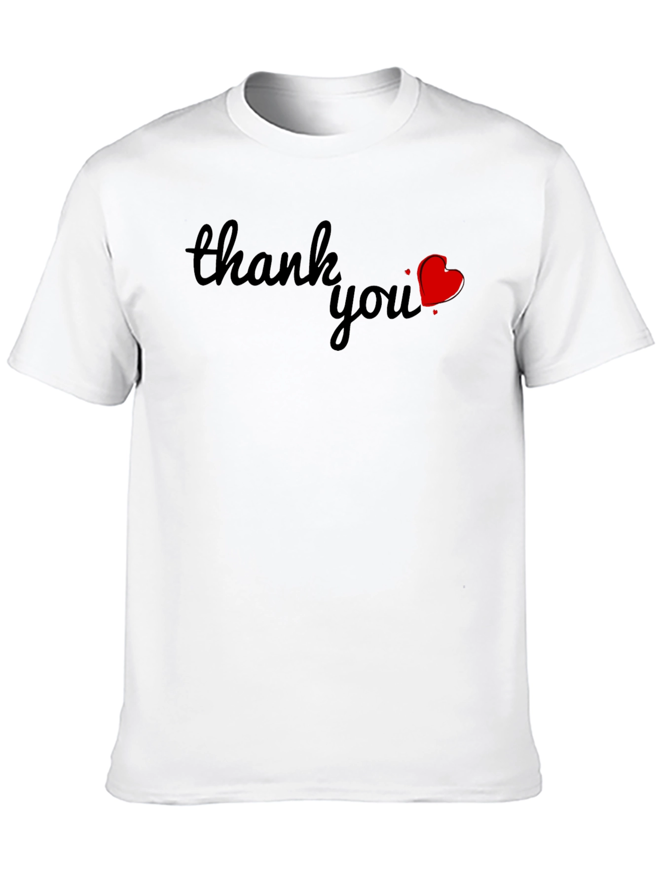 Black Thank You Heart Graphic Tee - Soft Cotton Blend view 10