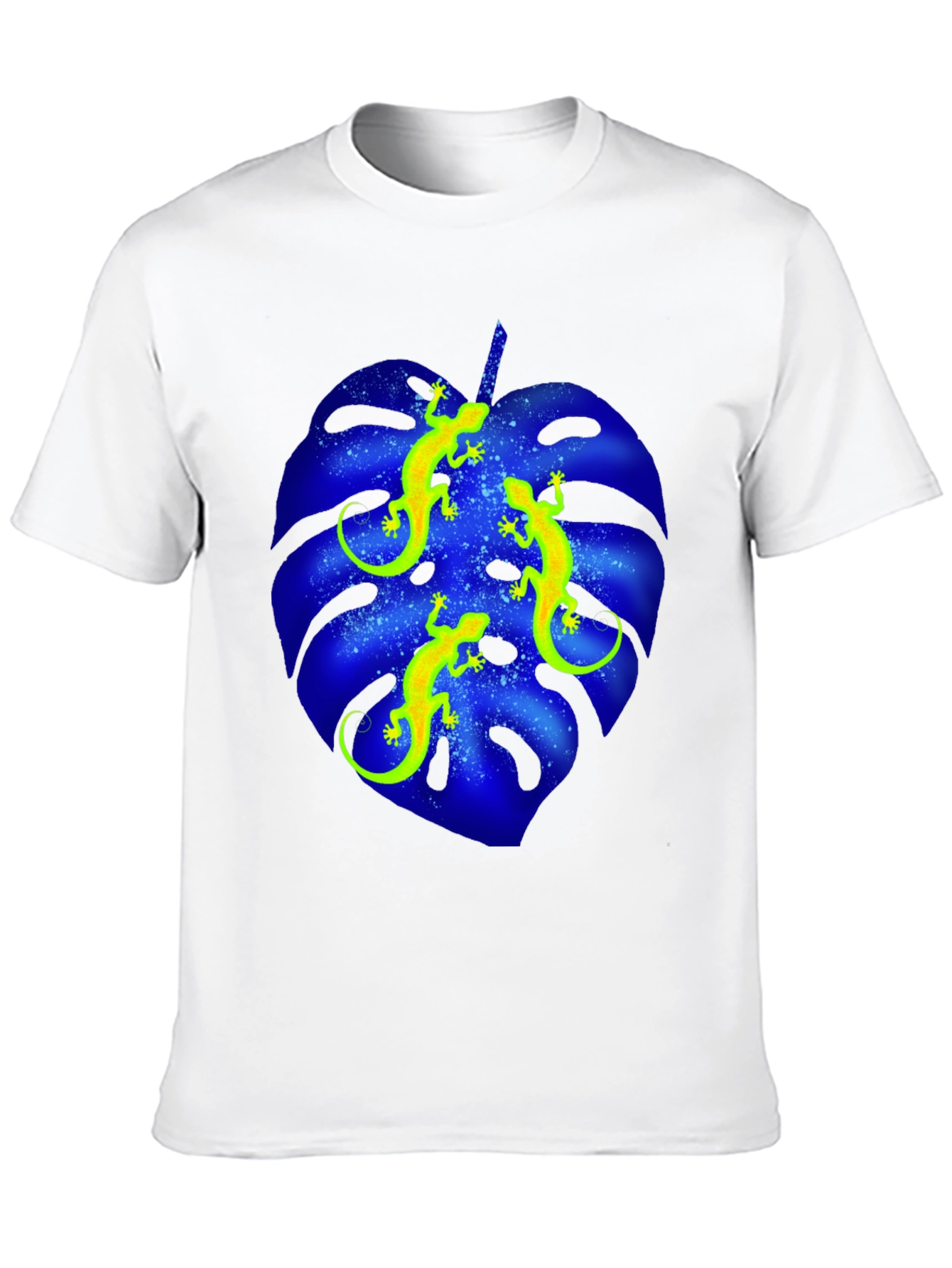 Black Lizard Monstera Leaf Graphic Tee - Black view 10