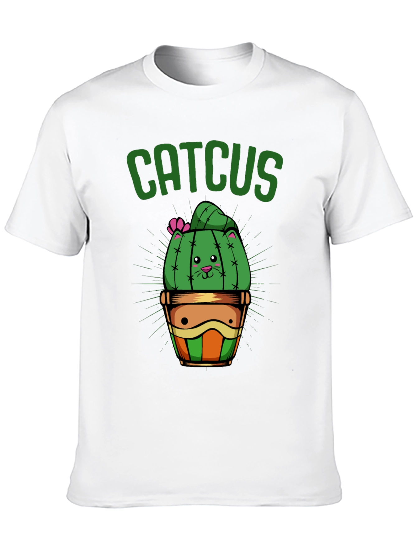 Black Catcus T-Shirt - Funny Cat Cactus Graphic Tee view 10