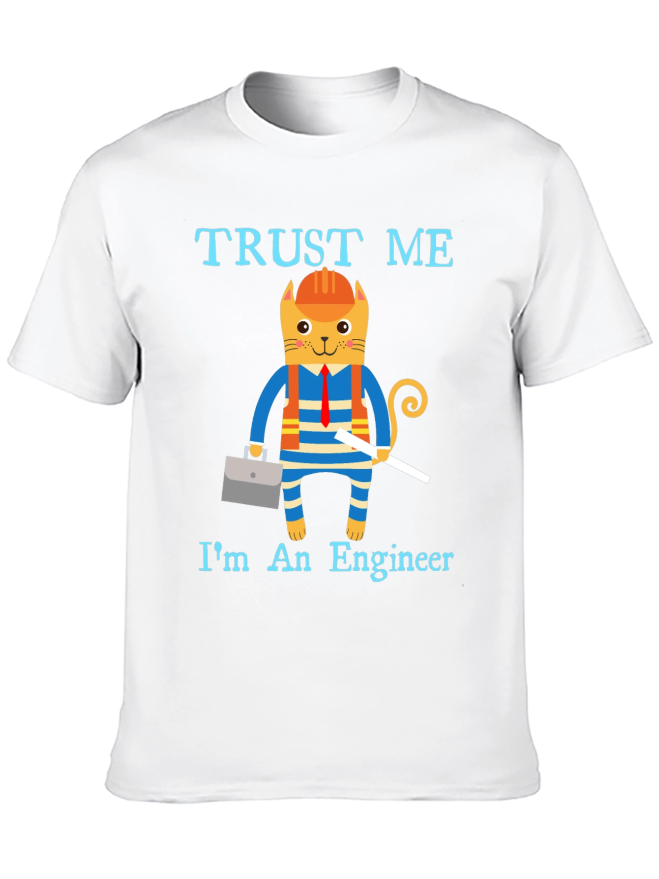 Black Trust Me I'm an Engineer Funny Cat T-Shirt view 10