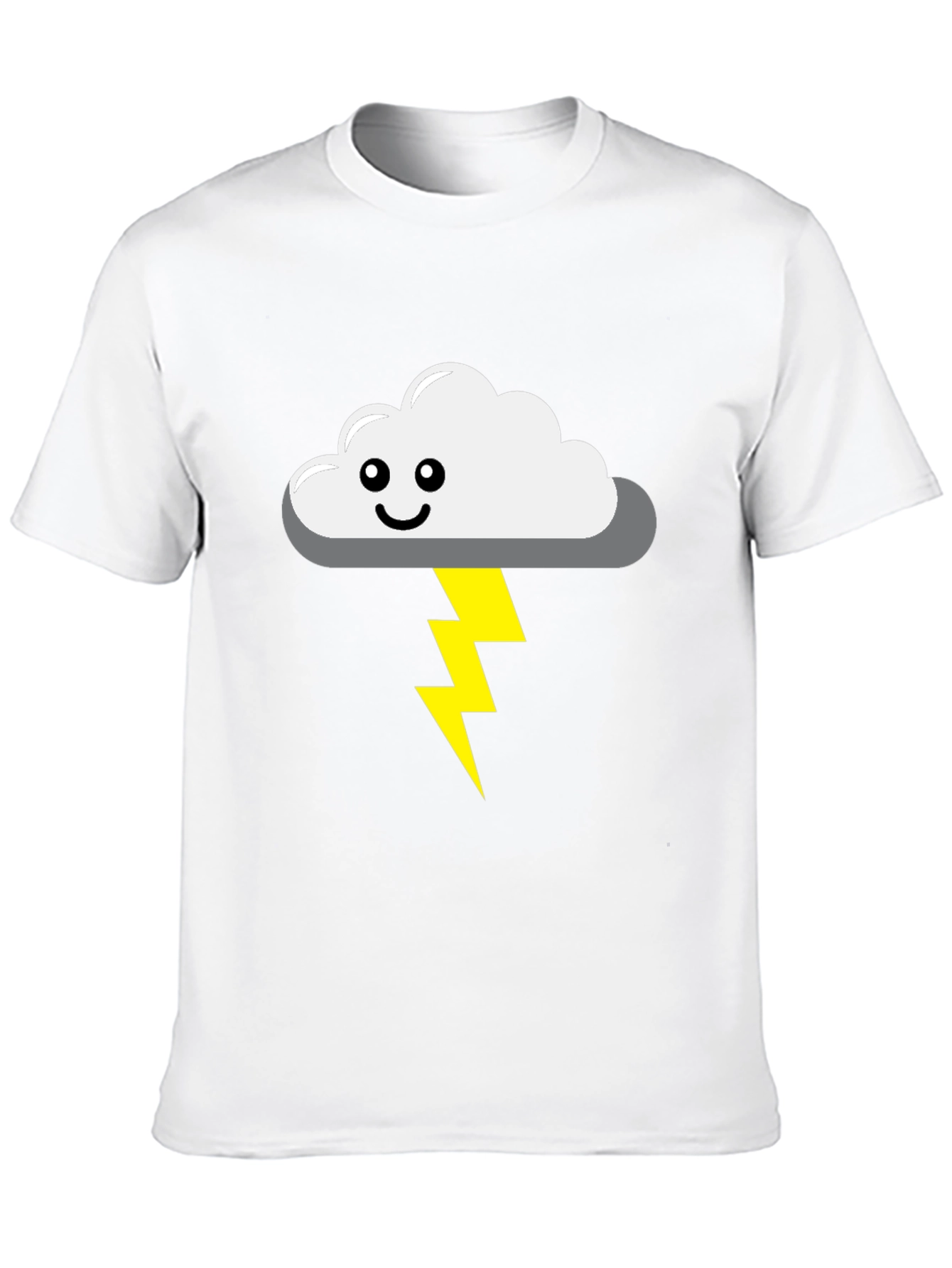Black Cute Cloud Lightning Bolt Black T-Shirt view 10