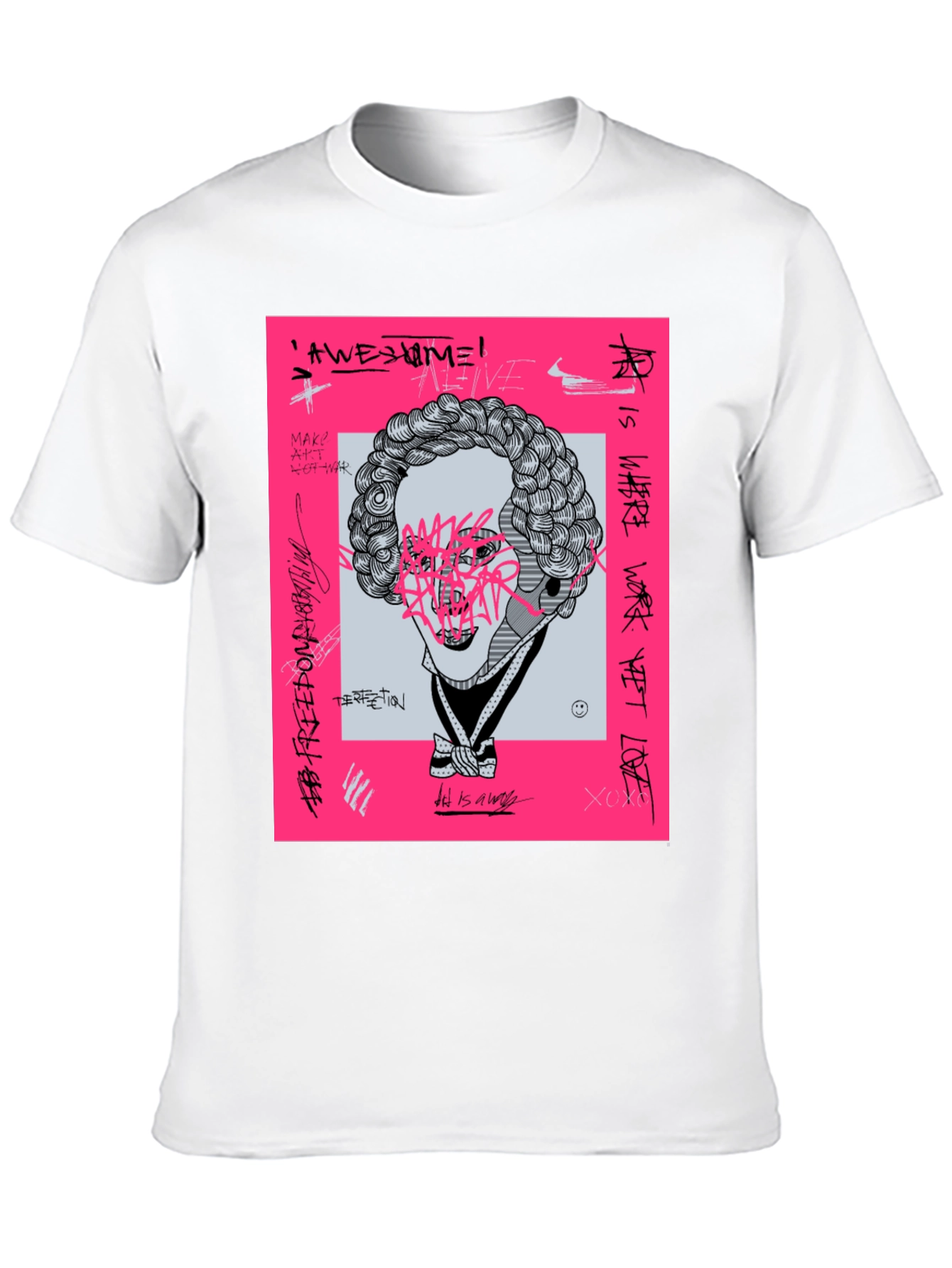 Abstract Graphic Print Black T-Shirt - 10