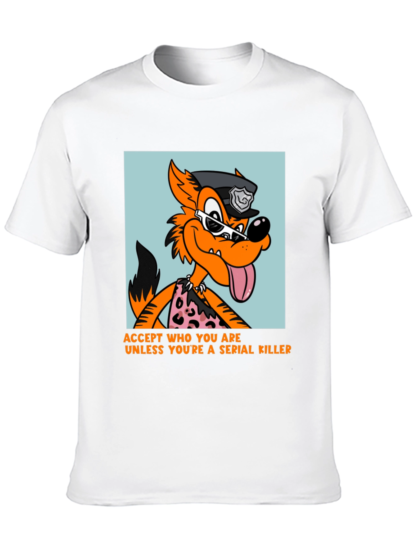 Black Sarcastic Cartoon Wolf Graphic Tee view 10