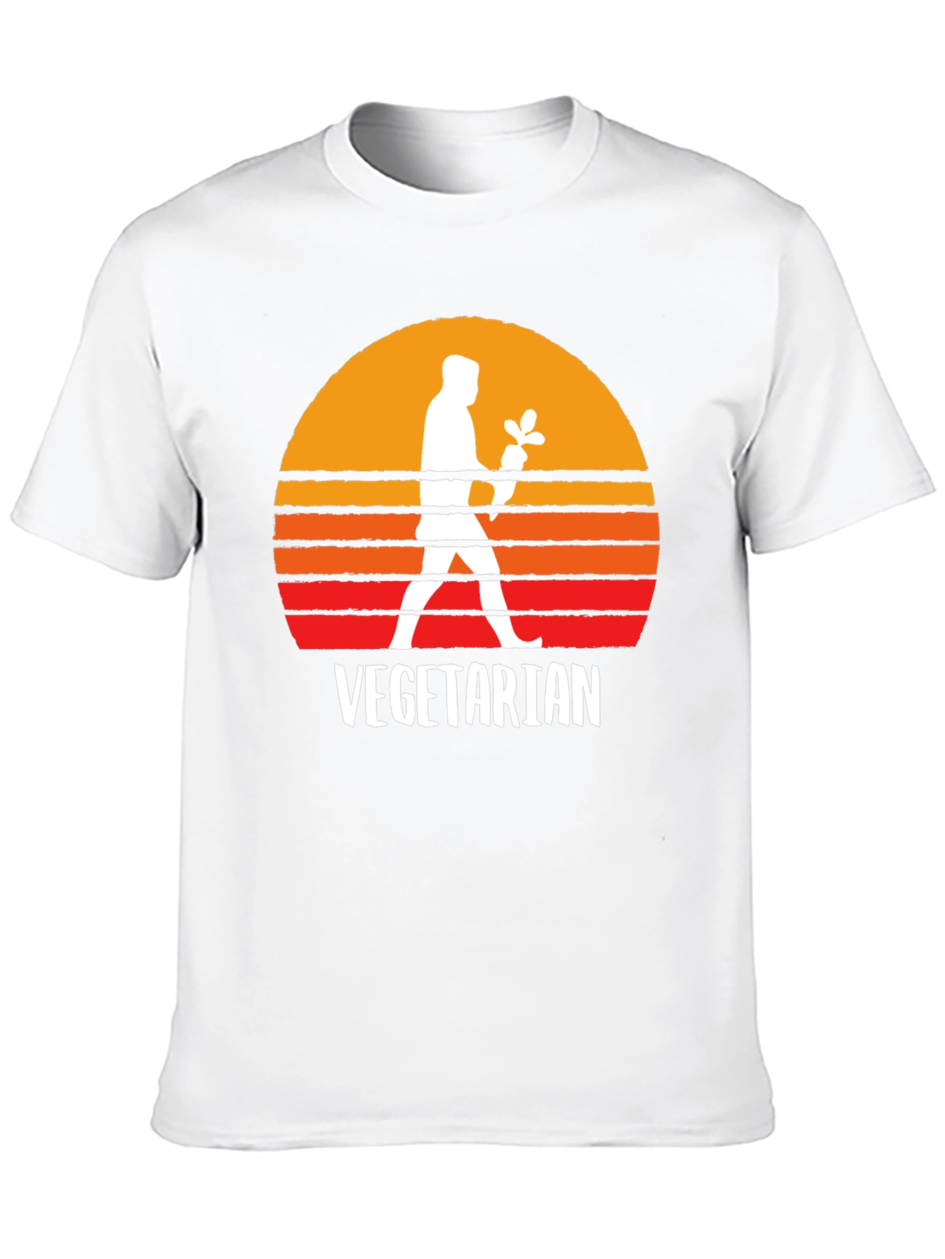 Black Vegetarian Sunset Graphic Tee - Black view 10