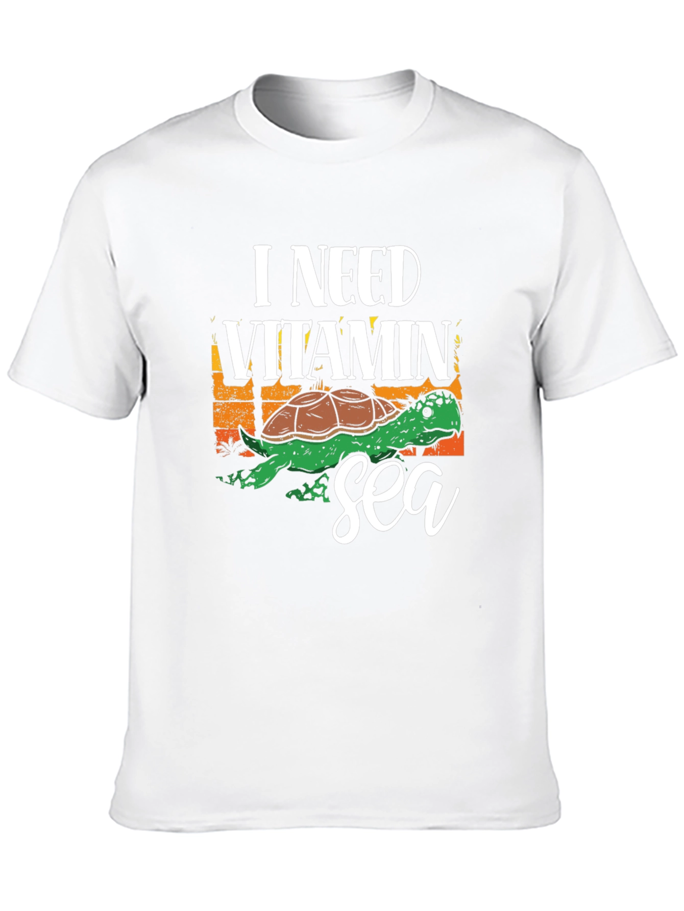 Black I Need Vitamin Sea Turtle Graphic T-Shirt view 10