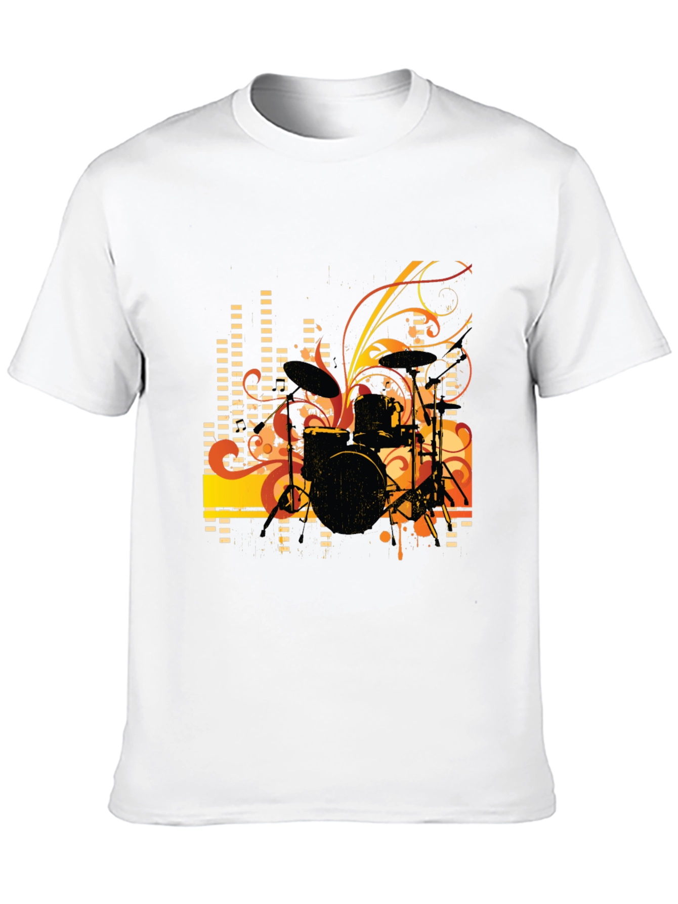 Black Drum Set Graphic T-Shirt - Black view 10