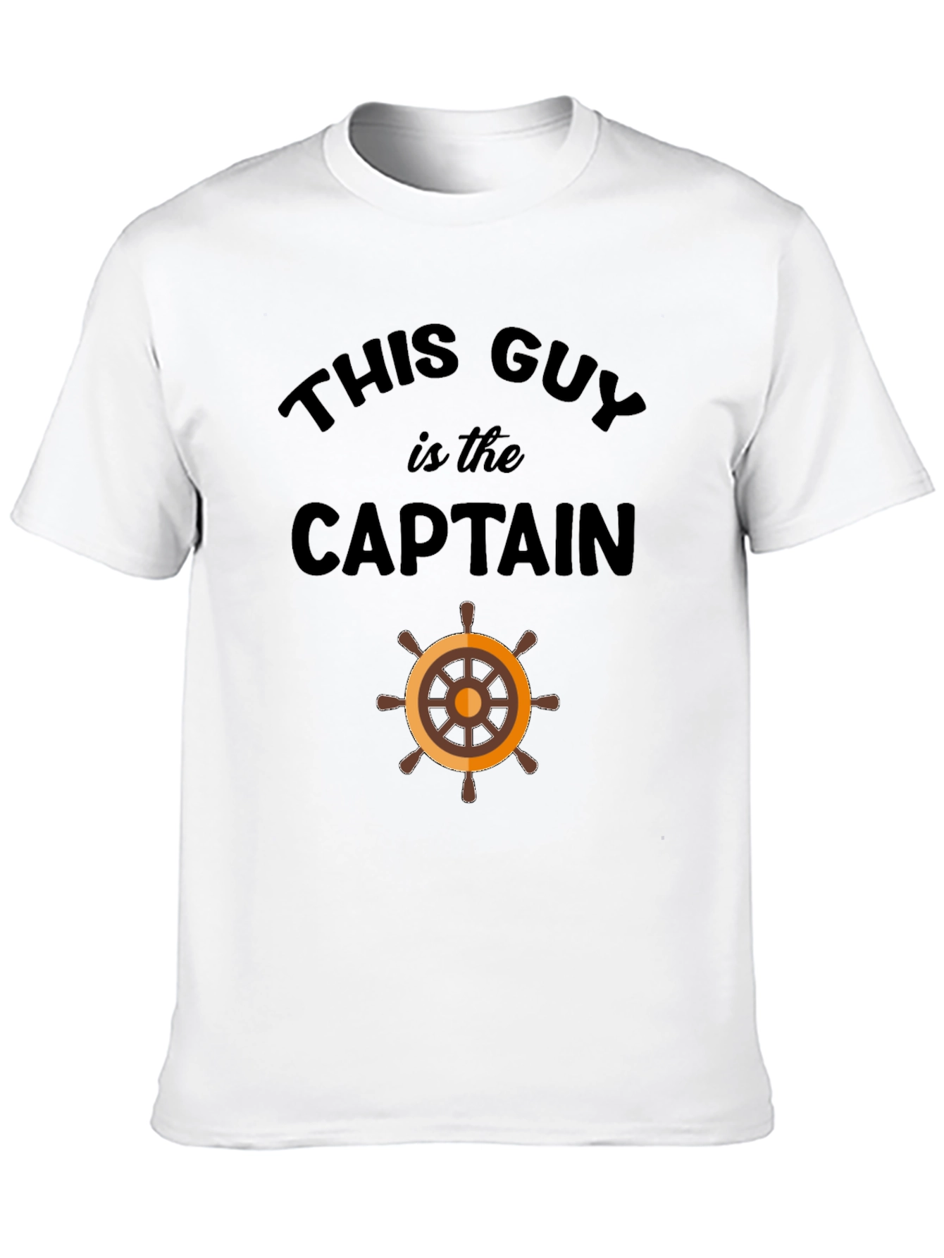Black This Guy is the Captain T-Shirt view 10