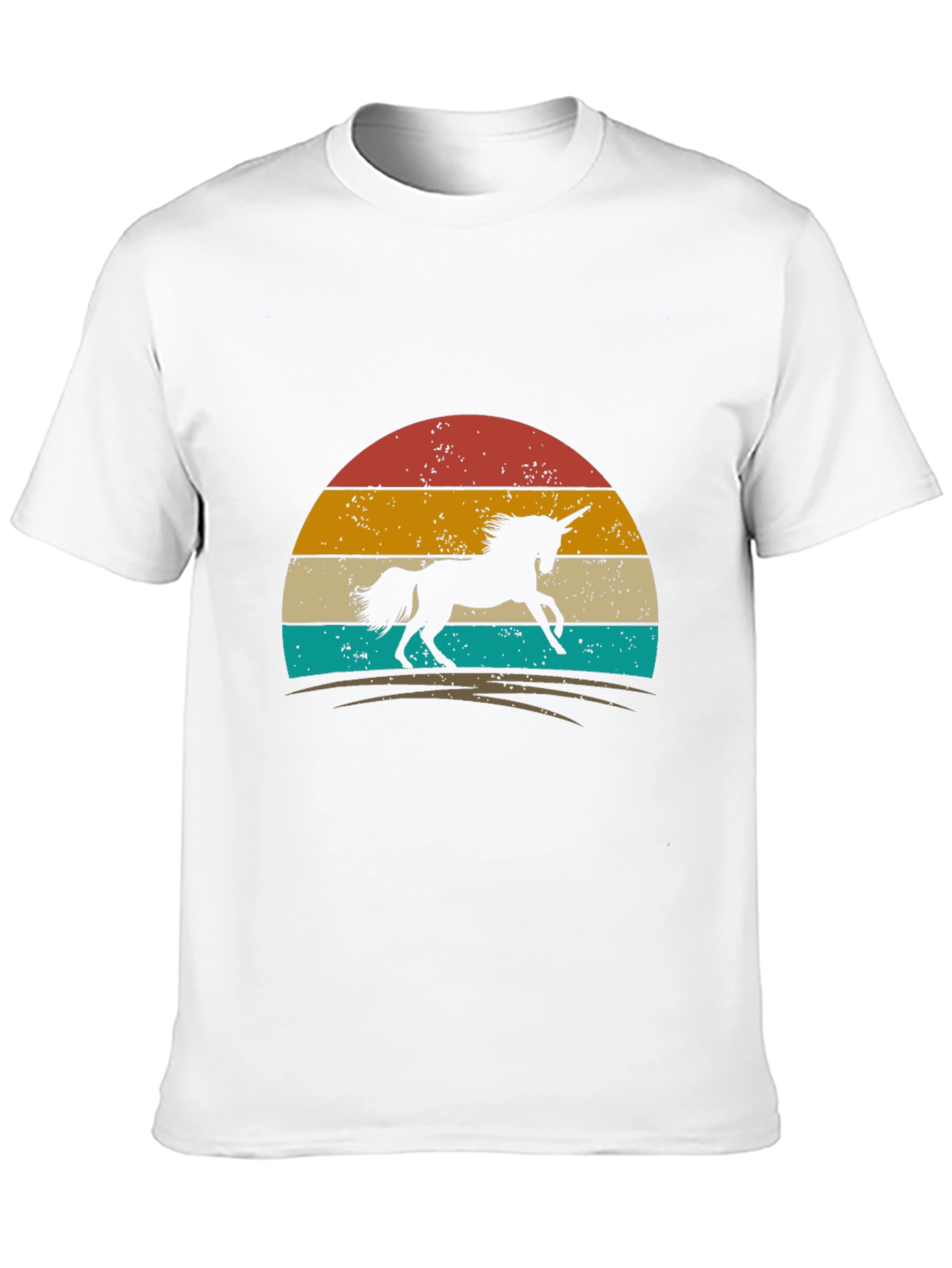 Black Retro Unicorn Graphic Tee - Black Cotton T-Shirt view 10