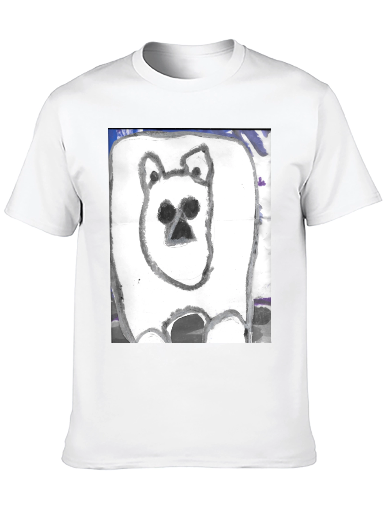 Black Hand-Drawn Bear Graphic T-Shirt view 10