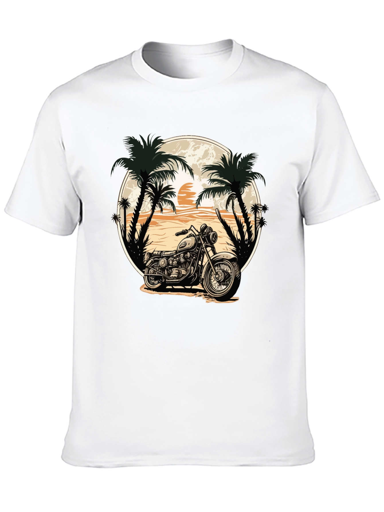 Black Motorcycle Beach Graphic Tee view 10