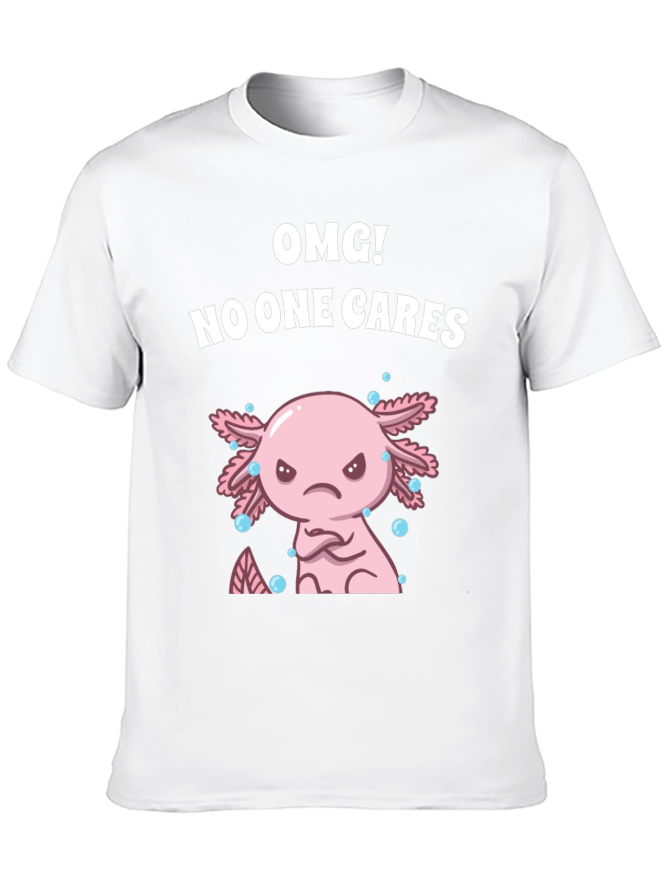 Black OMG! No One Cares Axolotl Graphic Tee view 10