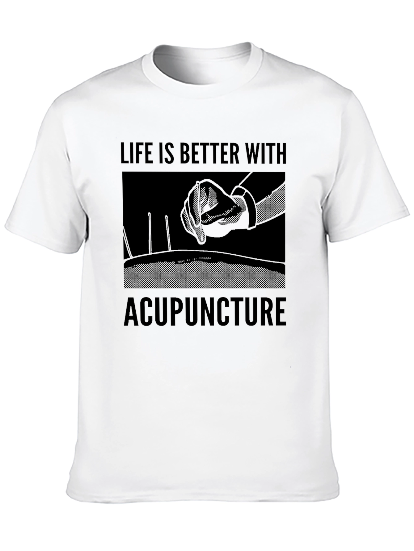 Black Acupuncture Life T-Shirt - Premium Cotton Blend view 10