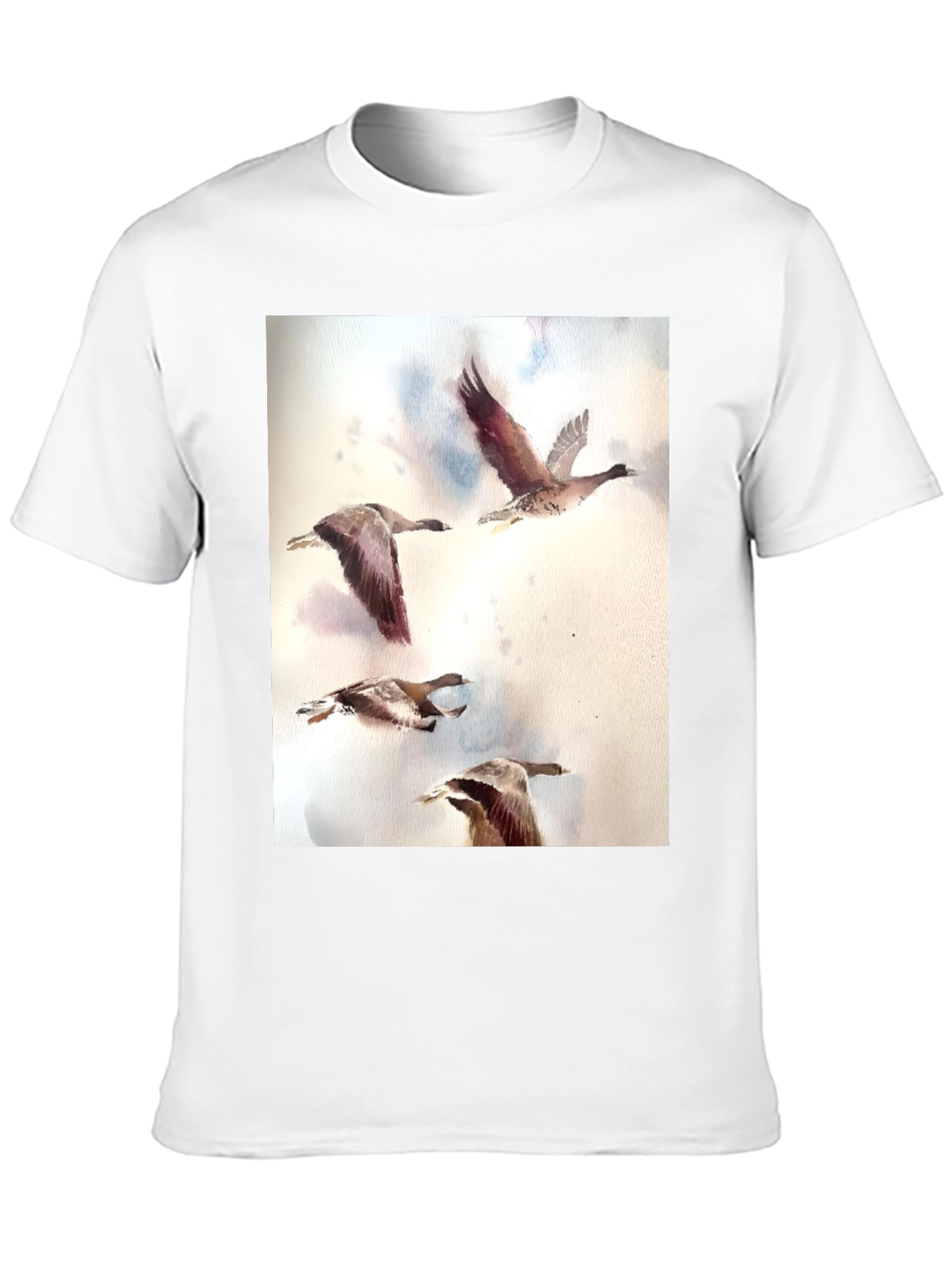 Black Watercolor Ducks Black T-Shirt view 10