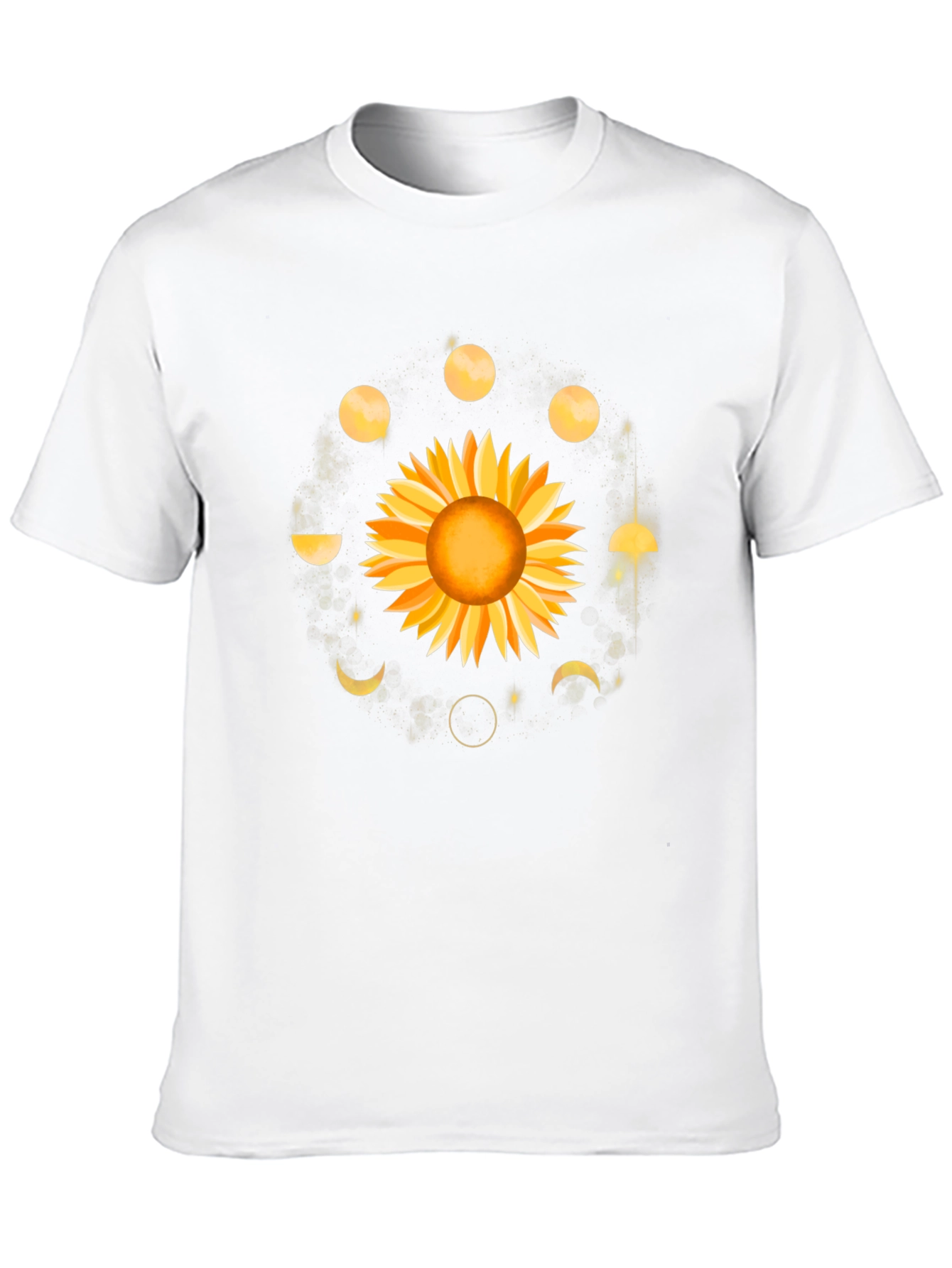 Black Sunflower Moon Phases Graphic Tee - Black view 10