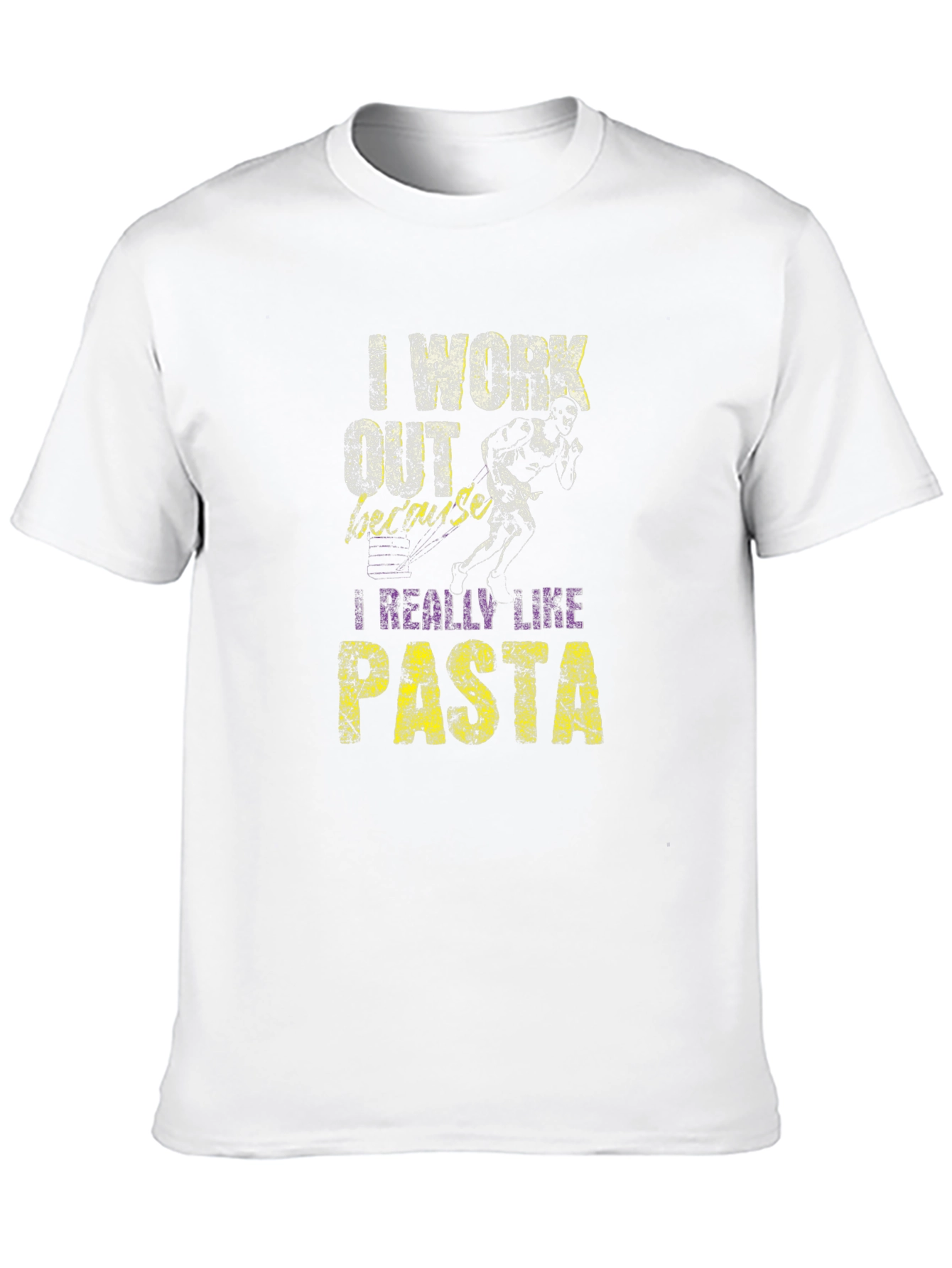 I Work Out Because I Like Pasta Funny Workout T-Shirt - 10